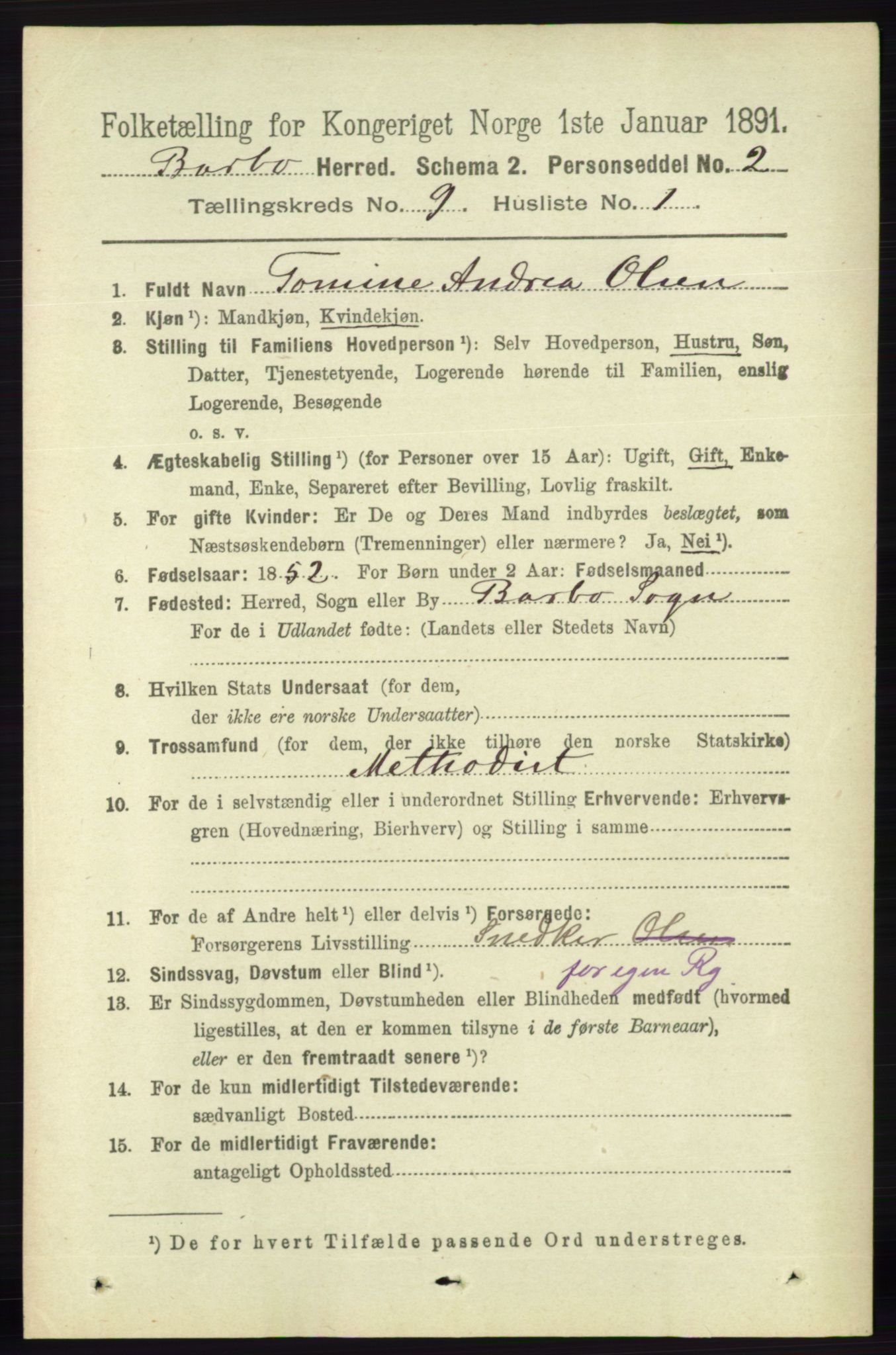 RA, 1891 census for 0990 Barbu, 1891, p. 7173