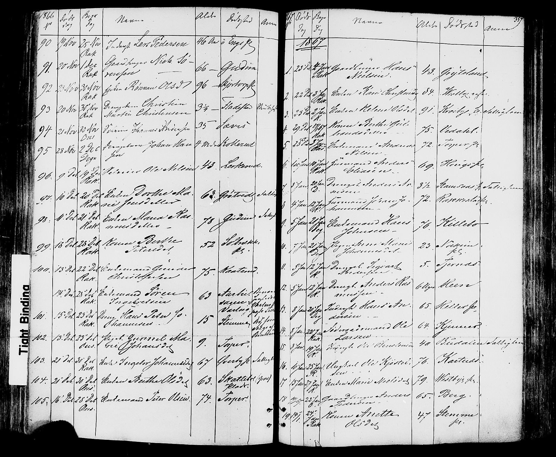 Rakkestad prestekontor Kirkebøker, SAO/A-2008/F/Fa/L0011: Parish register (official) no. I 11, 1862-1877, p. 357