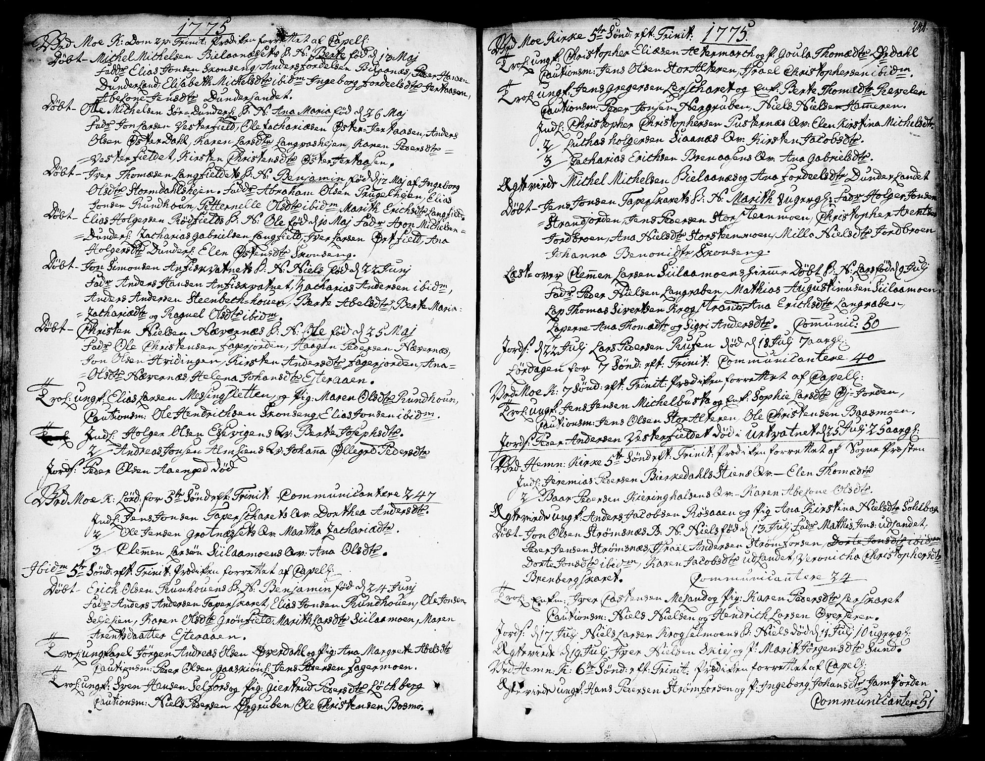 Ministerialprotokoller, klokkerbøker og fødselsregistre - Nordland, AV/SAT-A-1459/825/L0348: Parish register (official) no. 825A04, 1752-1788, p. 240