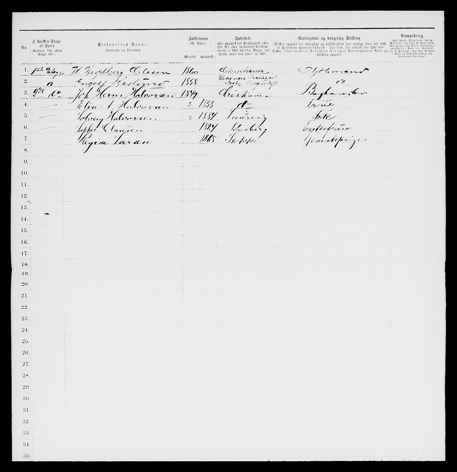 SAKO, 1885 census for 0707 Larvik, 1885, p. 234