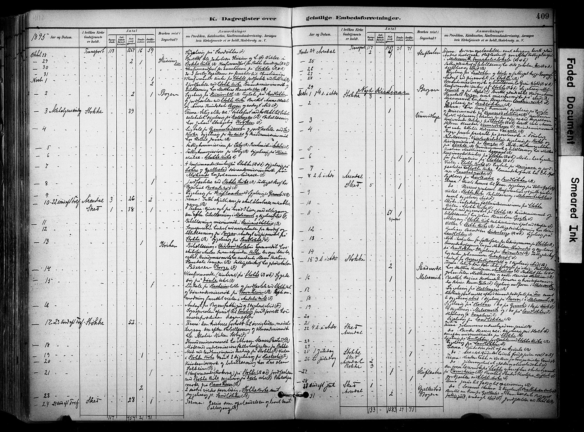 Stokke kirkebøker, AV/SAKO-A-320/F/Fa/L0010: Parish register (official) no. I 10, 1884-1903, p. 409