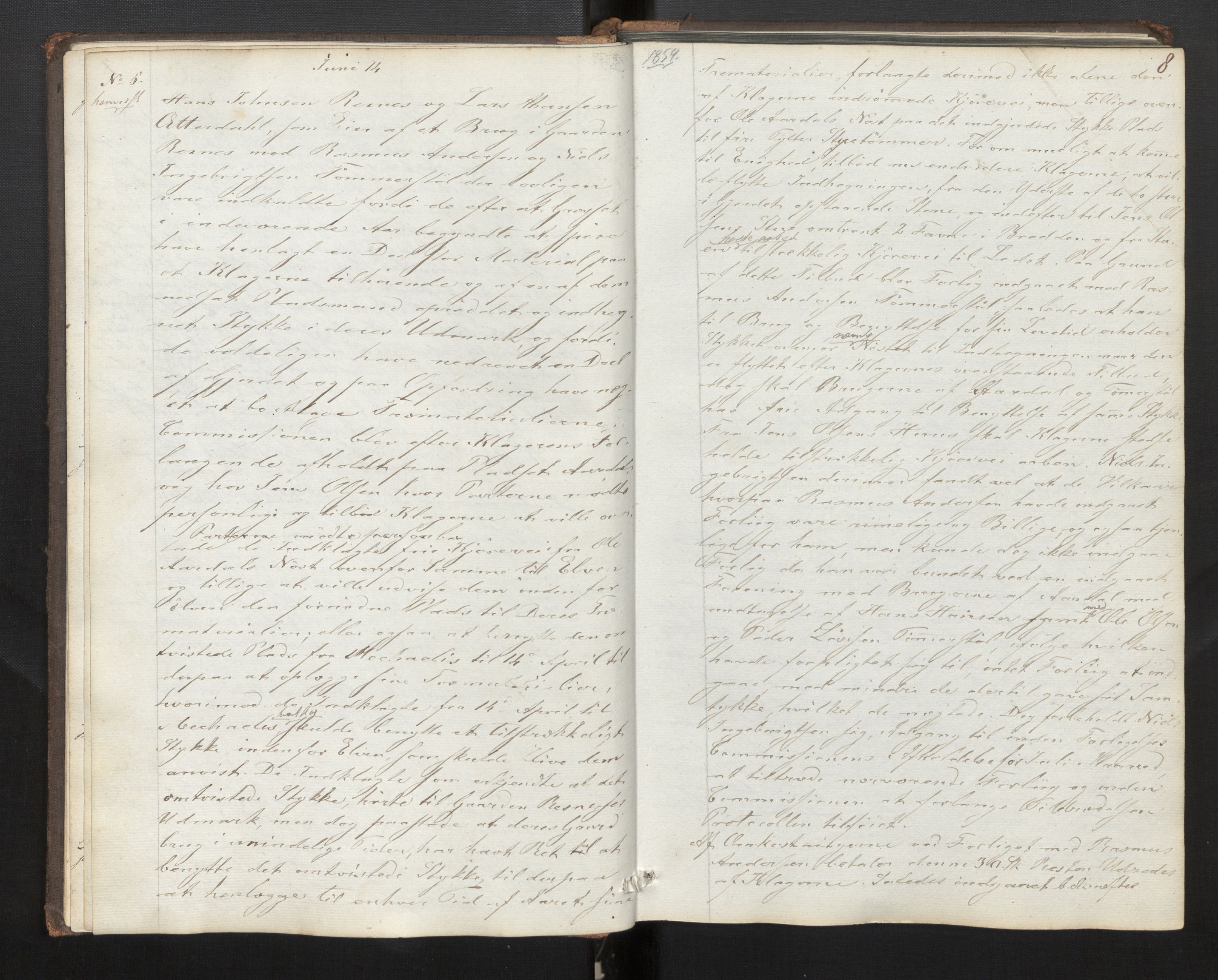 Davik forliksråd, AV/SAB-A-23301/A/L0002: Forhandlingsprotokoll, 1852-1878, p. 7b-8a