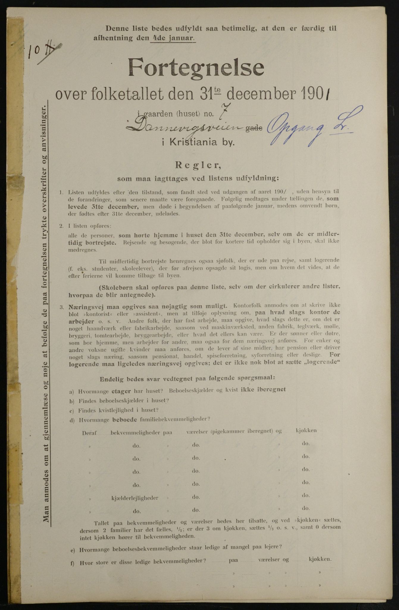 OBA, Municipal Census 1901 for Kristiania, 1901, p. 2459