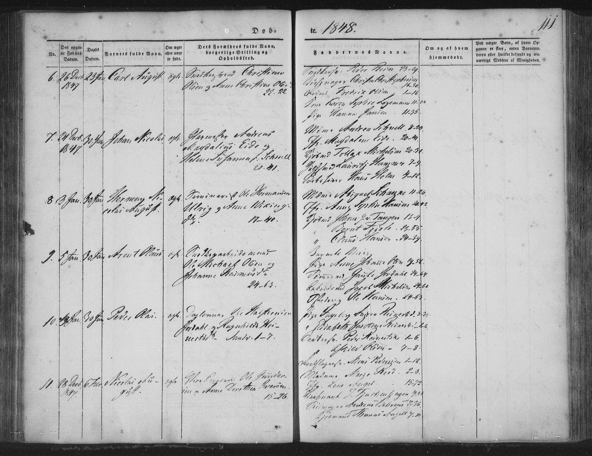 Korskirken sokneprestembete, SAB/A-76101/H/Haa/L0016: Parish register (official) no. B 2, 1841-1851, p. 111