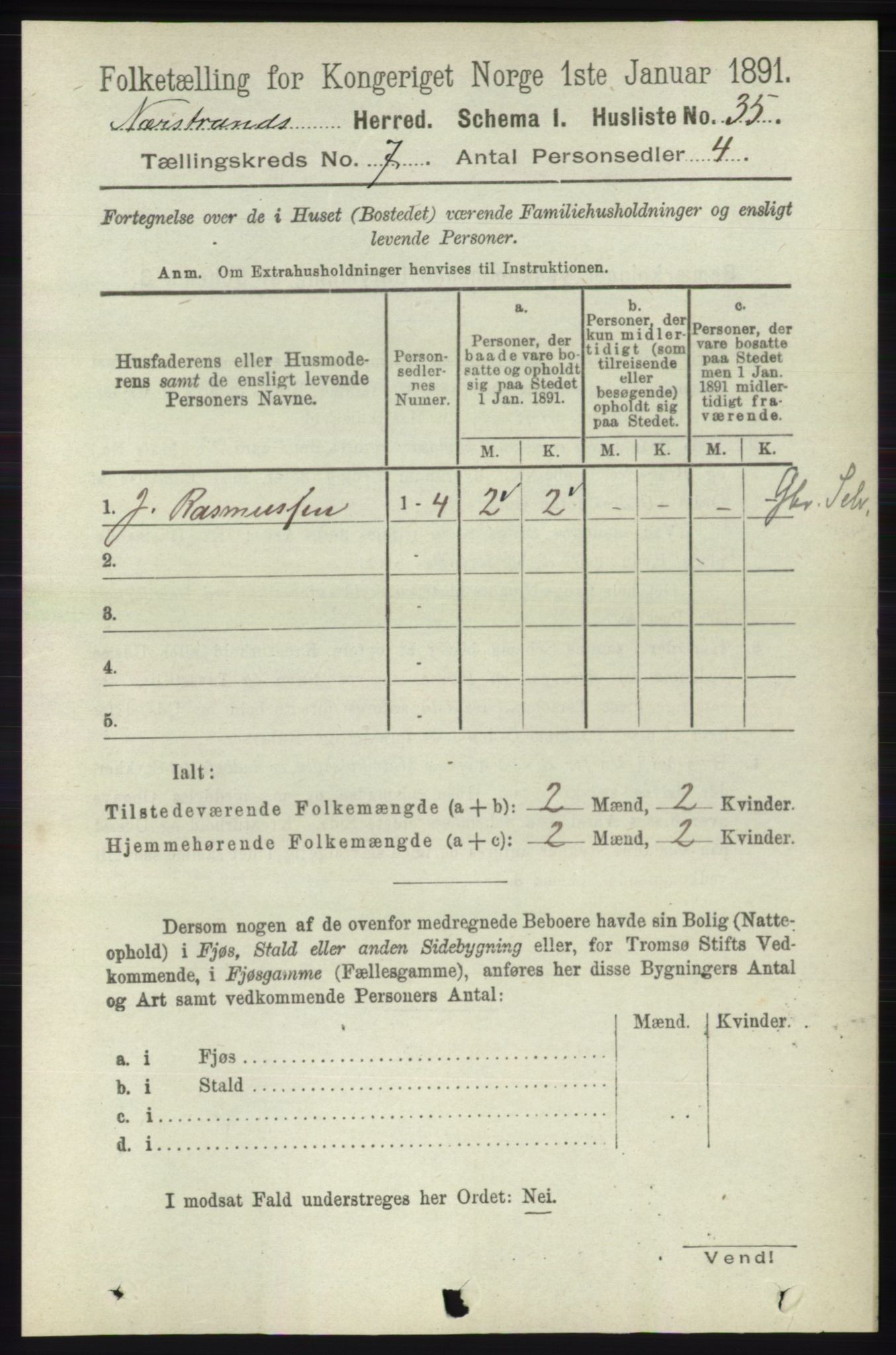 RA, 1891 census for 1139 Nedstrand, 1891, p. 1179