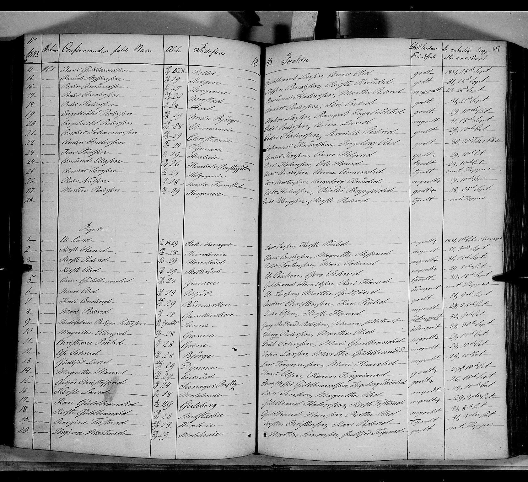 Gran prestekontor, SAH/PREST-112/H/Ha/Haa/L0011: Parish register (official) no. 11, 1842-1856, p. 650-651