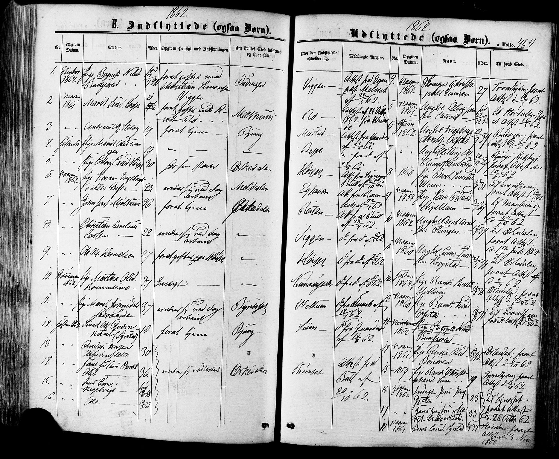 Ministerialprotokoller, klokkerbøker og fødselsregistre - Sør-Trøndelag, SAT/A-1456/665/L0772: Parish register (official) no. 665A07, 1856-1878, p. 464