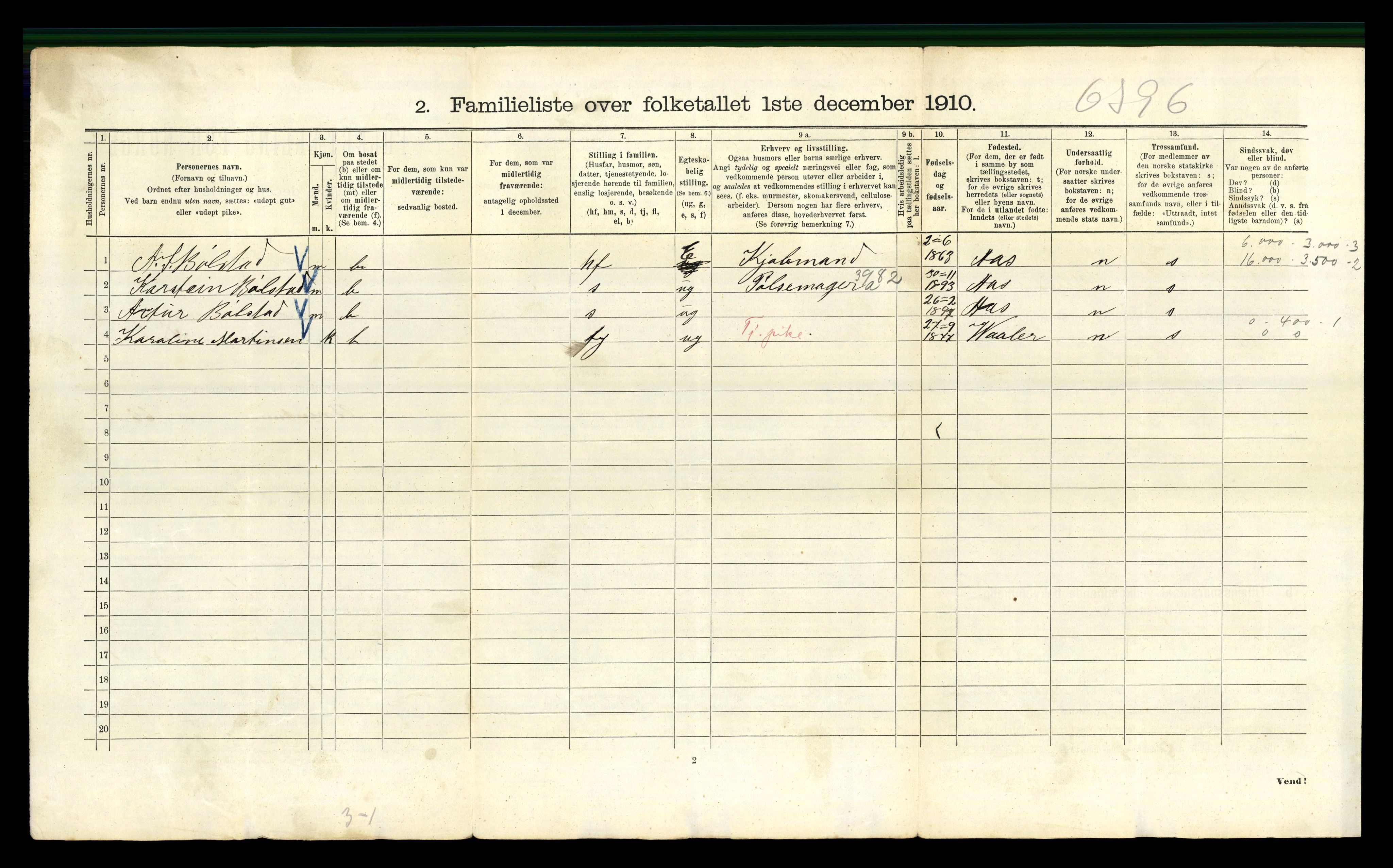 RA, 1910 census for Kristiania, 1910, p. 10250