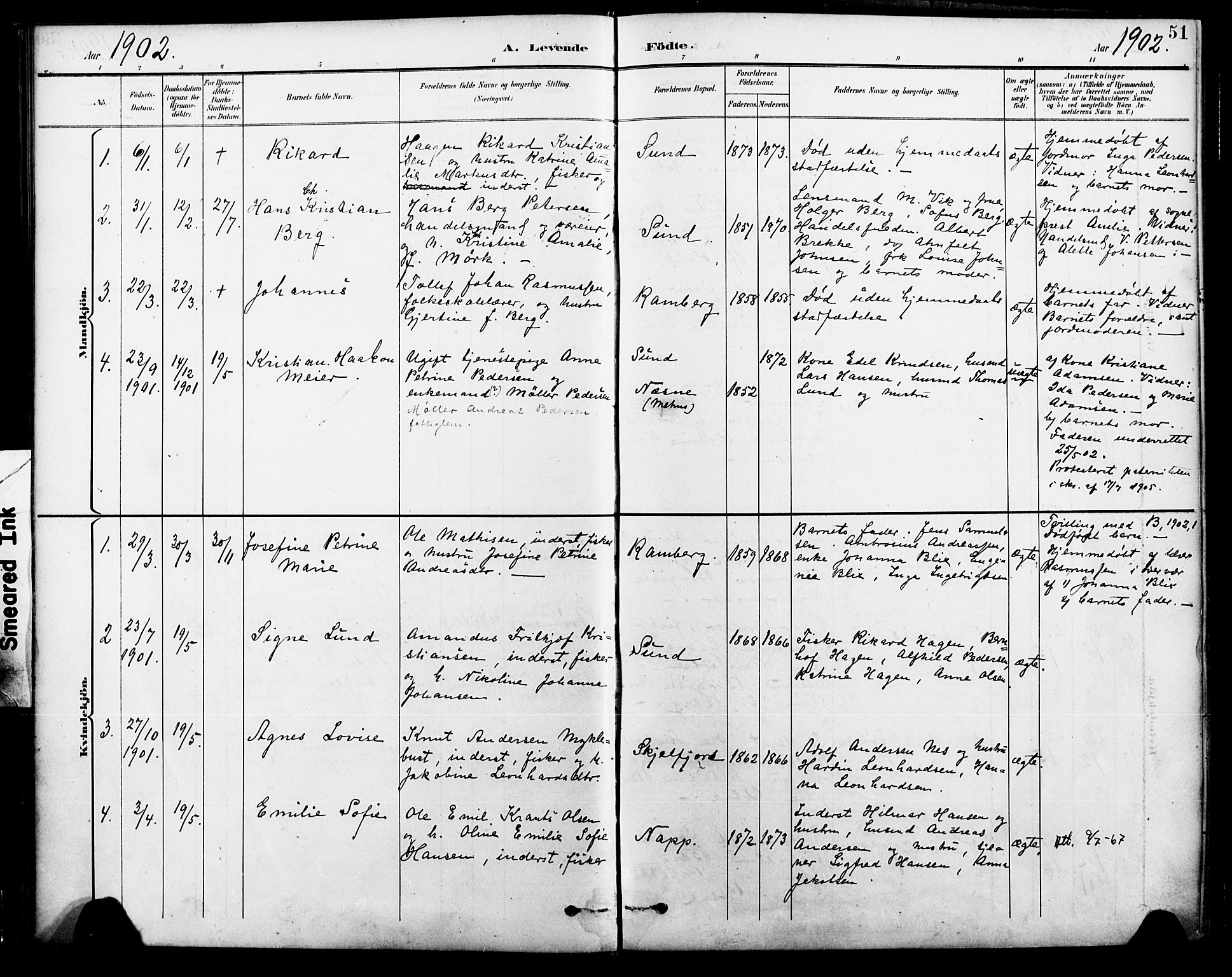Ministerialprotokoller, klokkerbøker og fødselsregistre - Nordland, SAT/A-1459/885/L1205: Parish register (official) no. 885A06, 1892-1905, p. 51