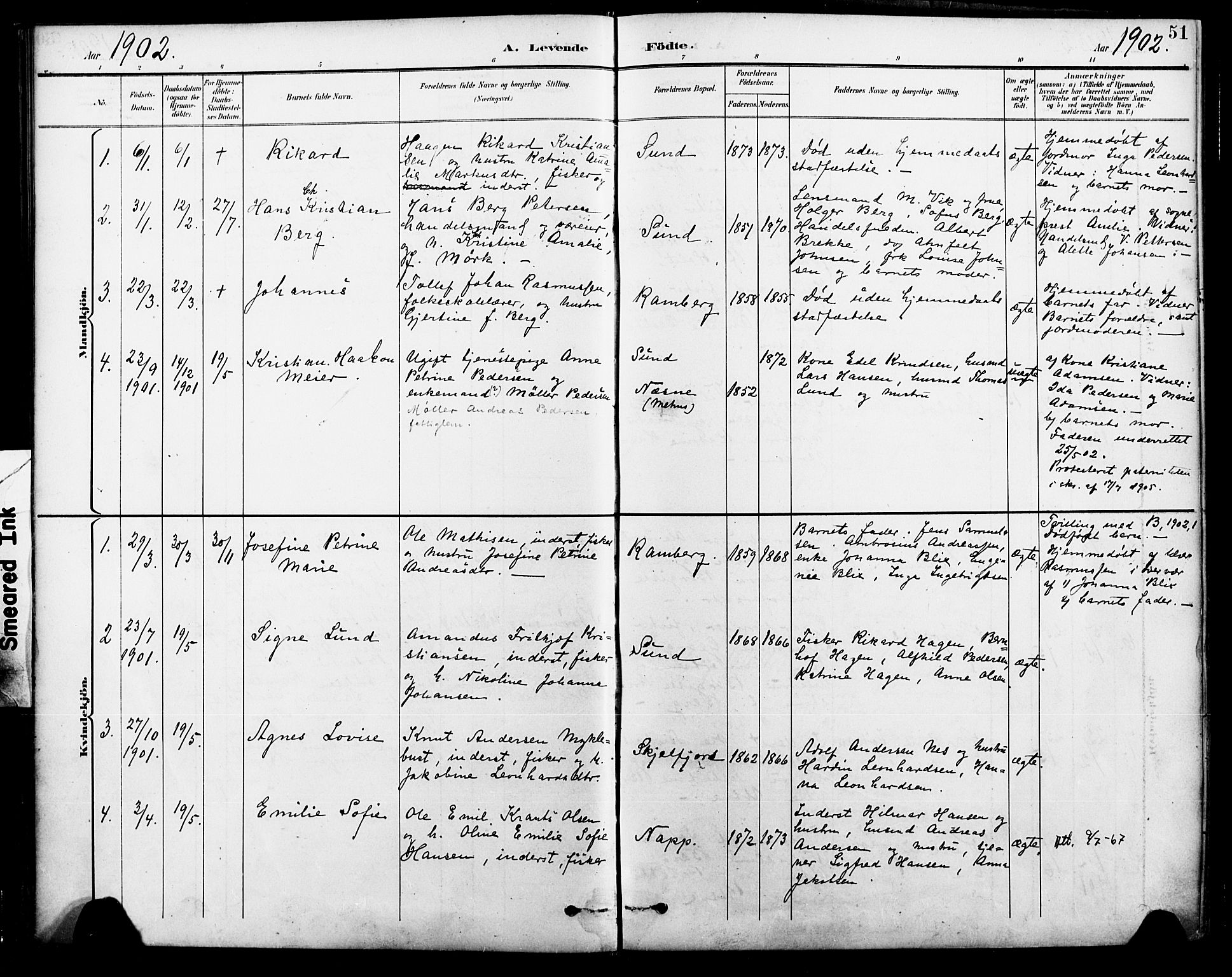 Ministerialprotokoller, klokkerbøker og fødselsregistre - Nordland, AV/SAT-A-1459/885/L1205: Parish register (official) no. 885A06, 1892-1905, p. 51