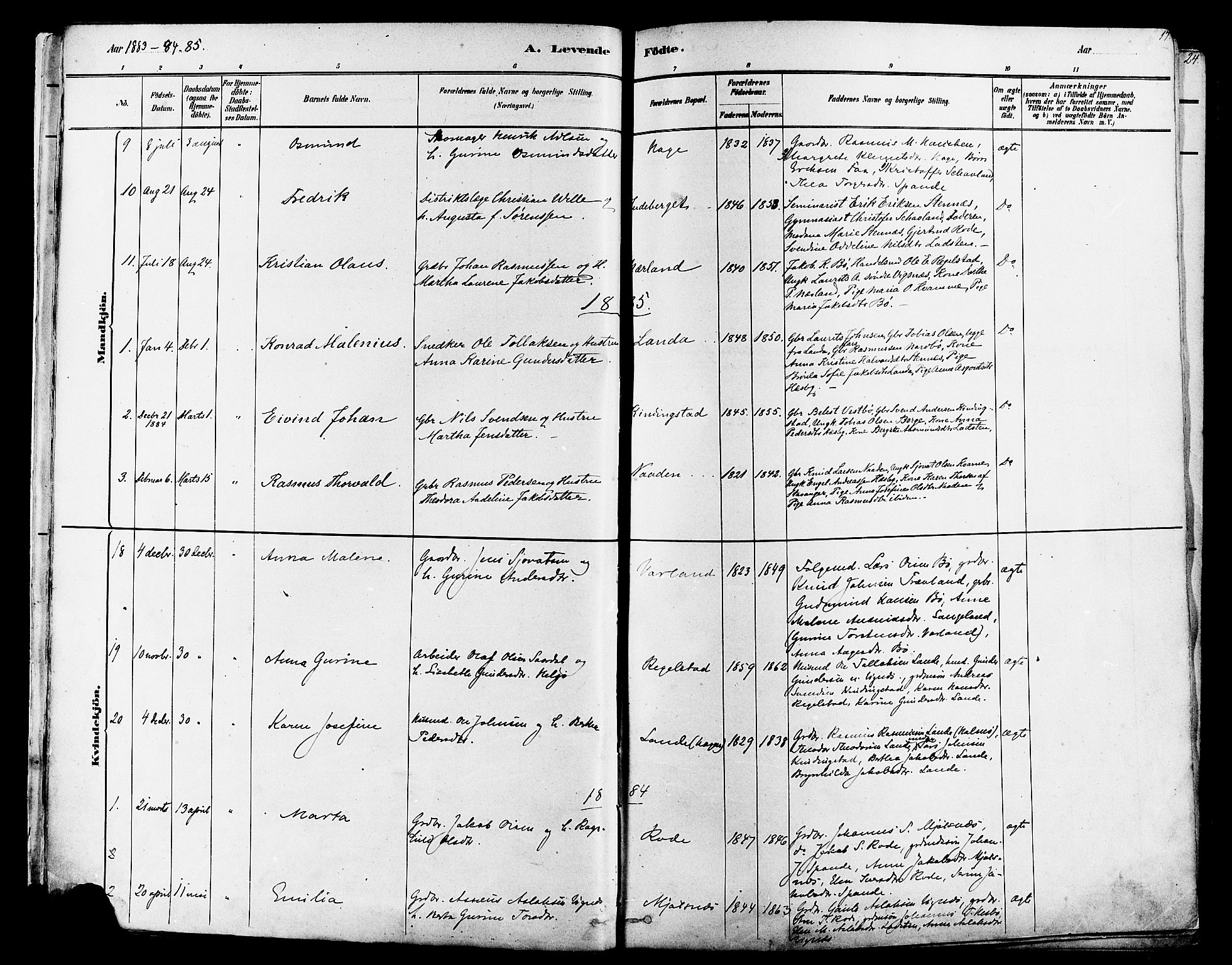 Finnøy sokneprestkontor, SAST/A-101825/H/Ha/Haa/L0010: Parish register (official) no. A 10, 1879-1890, p. 17