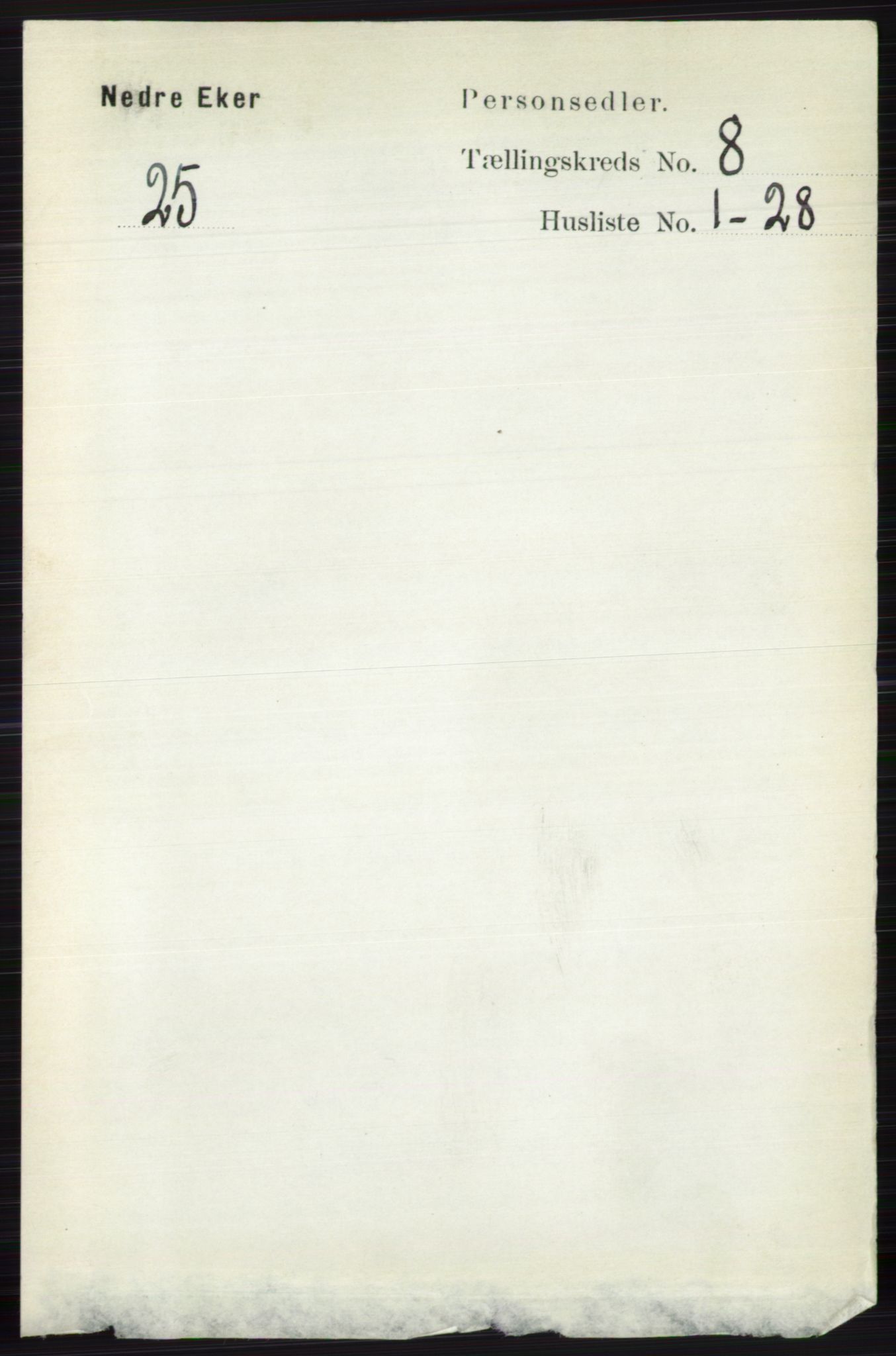 RA, 1891 census for 0625 Nedre Eiker, 1891, p. 3952