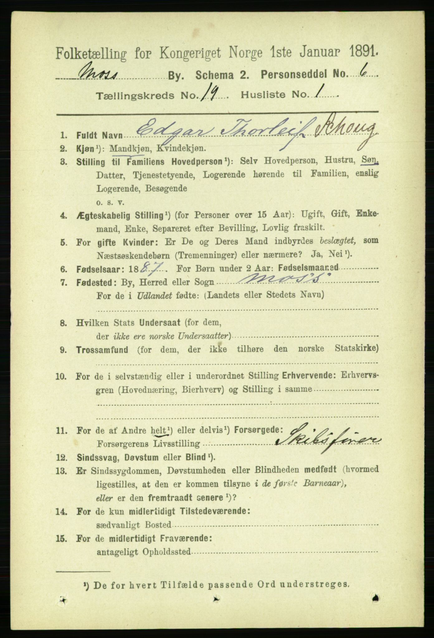 RA, 1891 census for 0104 Moss, 1891, p. 8576