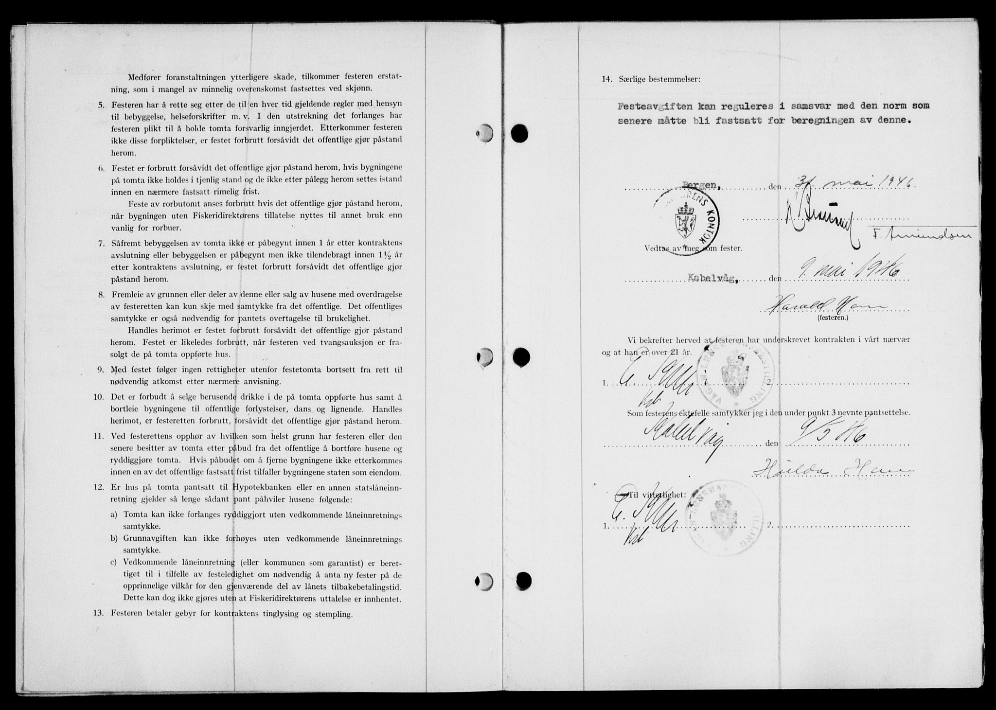 Lofoten sorenskriveri, SAT/A-0017/1/2/2C/L0014a: Mortgage book no. 14a, 1946-1946, Diary no: : 994/1946