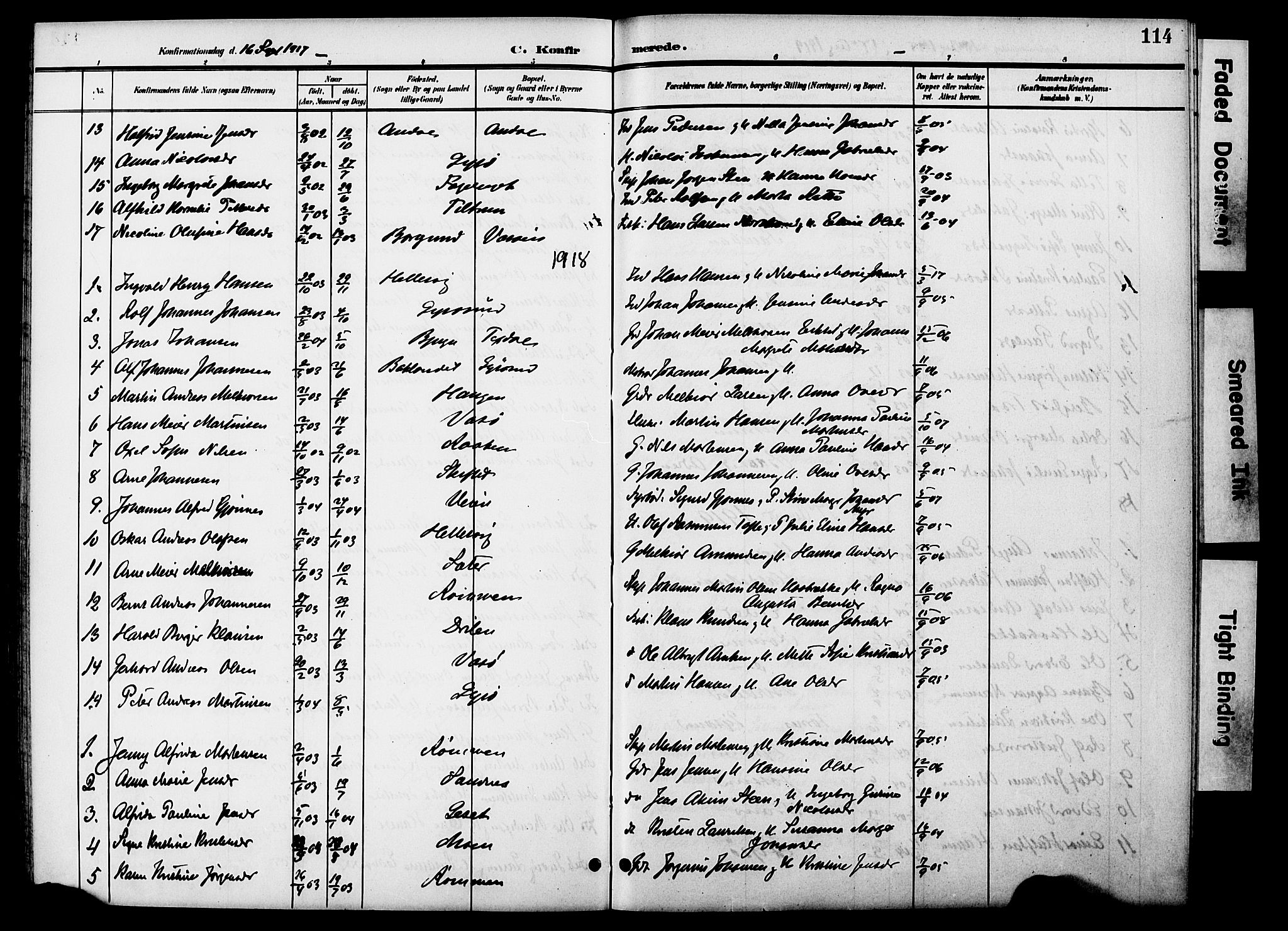 Ministerialprotokoller, klokkerbøker og fødselsregistre - Sør-Trøndelag, SAT/A-1456/654/L0666: Parish register (copy) no. 654C02, 1901-1925, p. 114