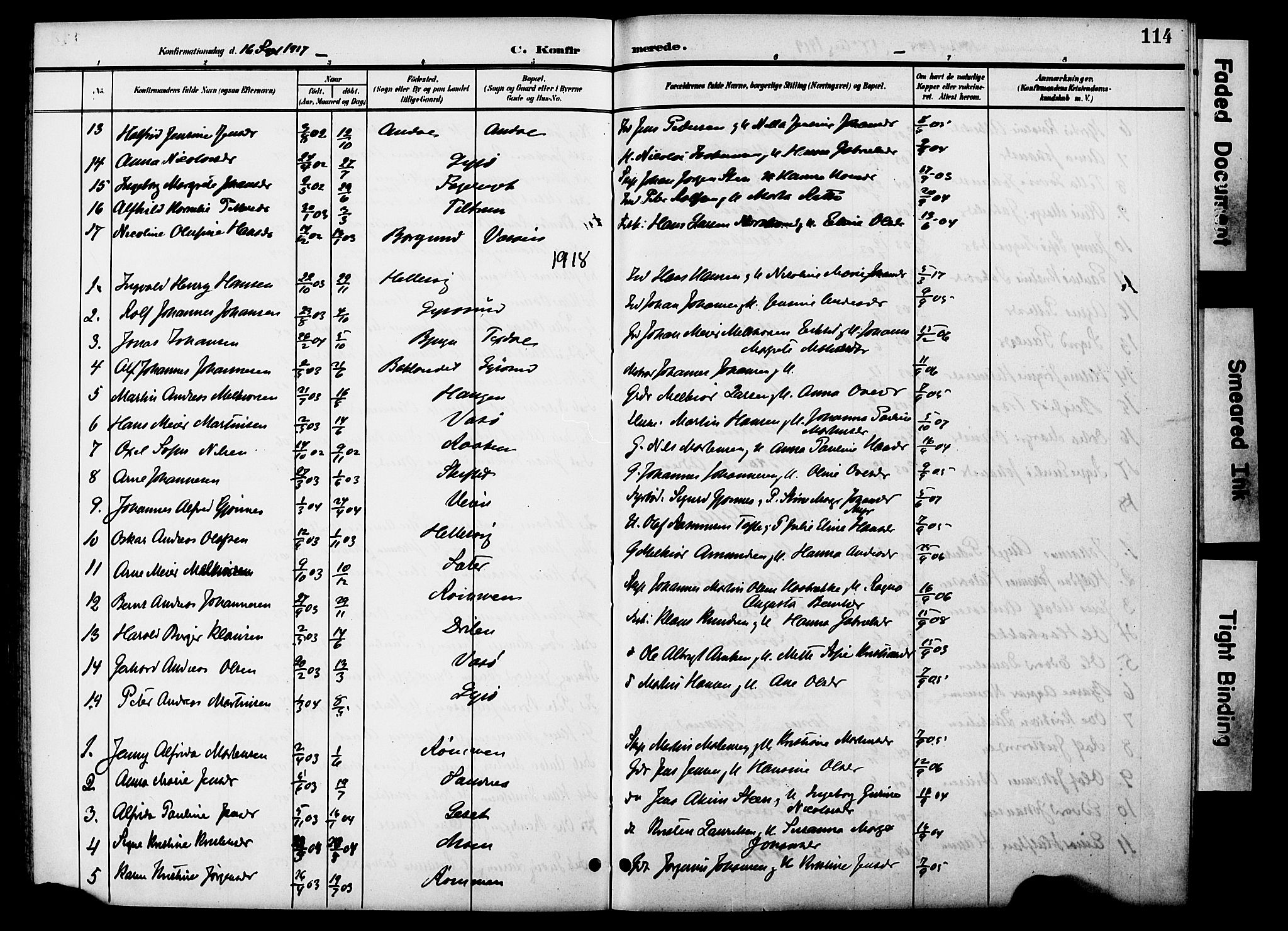 Ministerialprotokoller, klokkerbøker og fødselsregistre - Sør-Trøndelag, AV/SAT-A-1456/654/L0666: Parish register (copy) no. 654C02, 1901-1925, p. 114