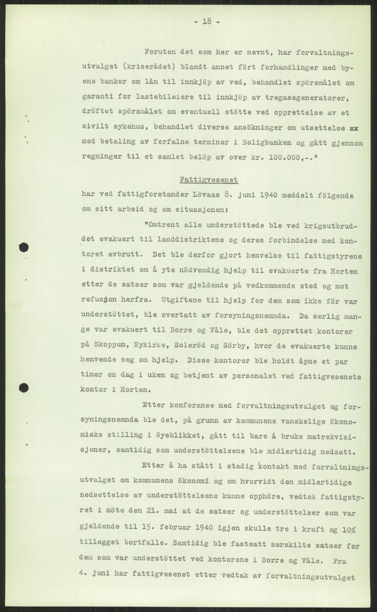 Forsvaret, Forsvarets krigshistoriske avdeling, AV/RA-RAFA-2017/Y/Ya/L0014: II-C-11-31 - Fylkesmenn.  Rapporter om krigsbegivenhetene 1940., 1940, p. 563