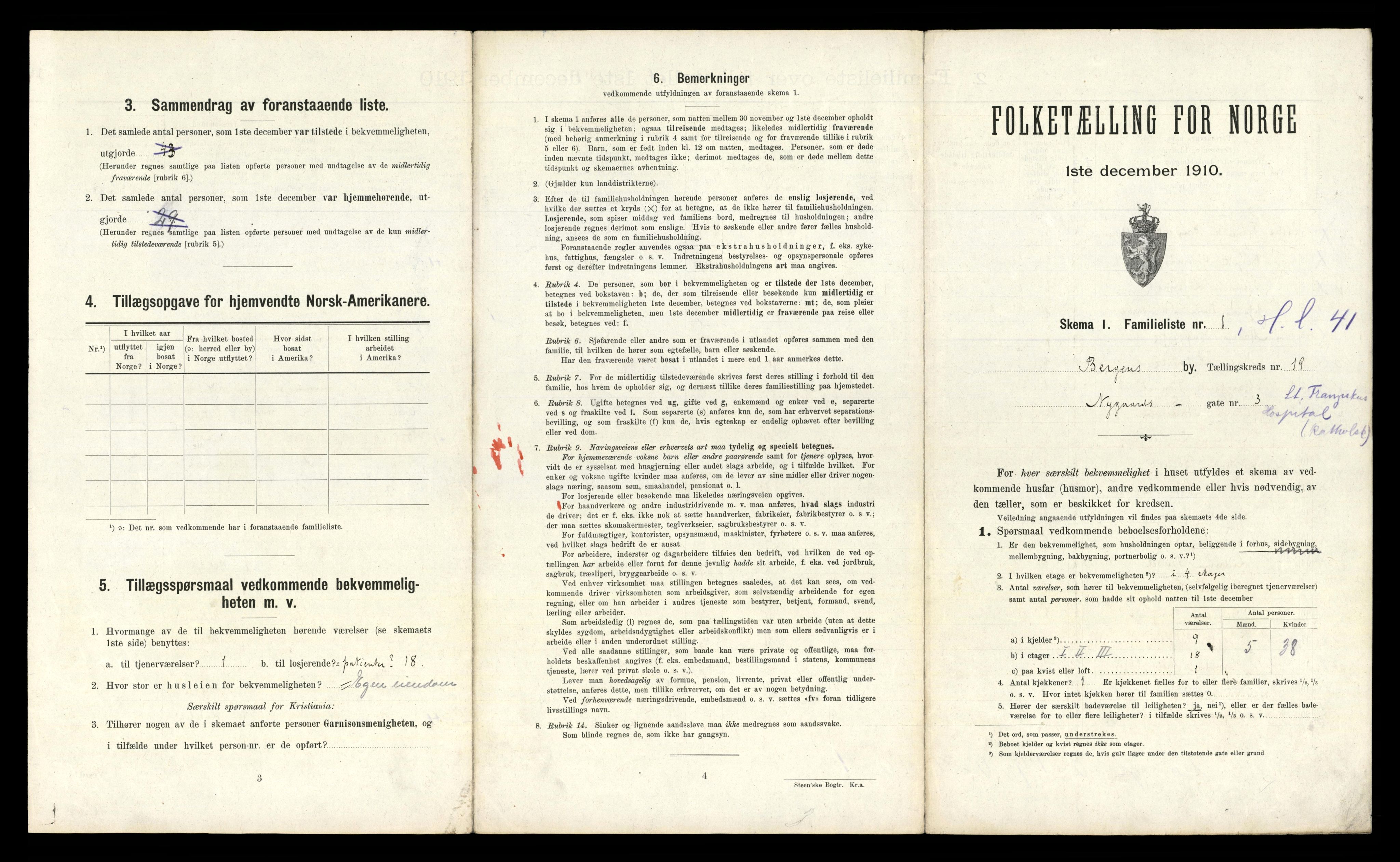 RA, 1910 census for Bergen, 1910, p. 6453