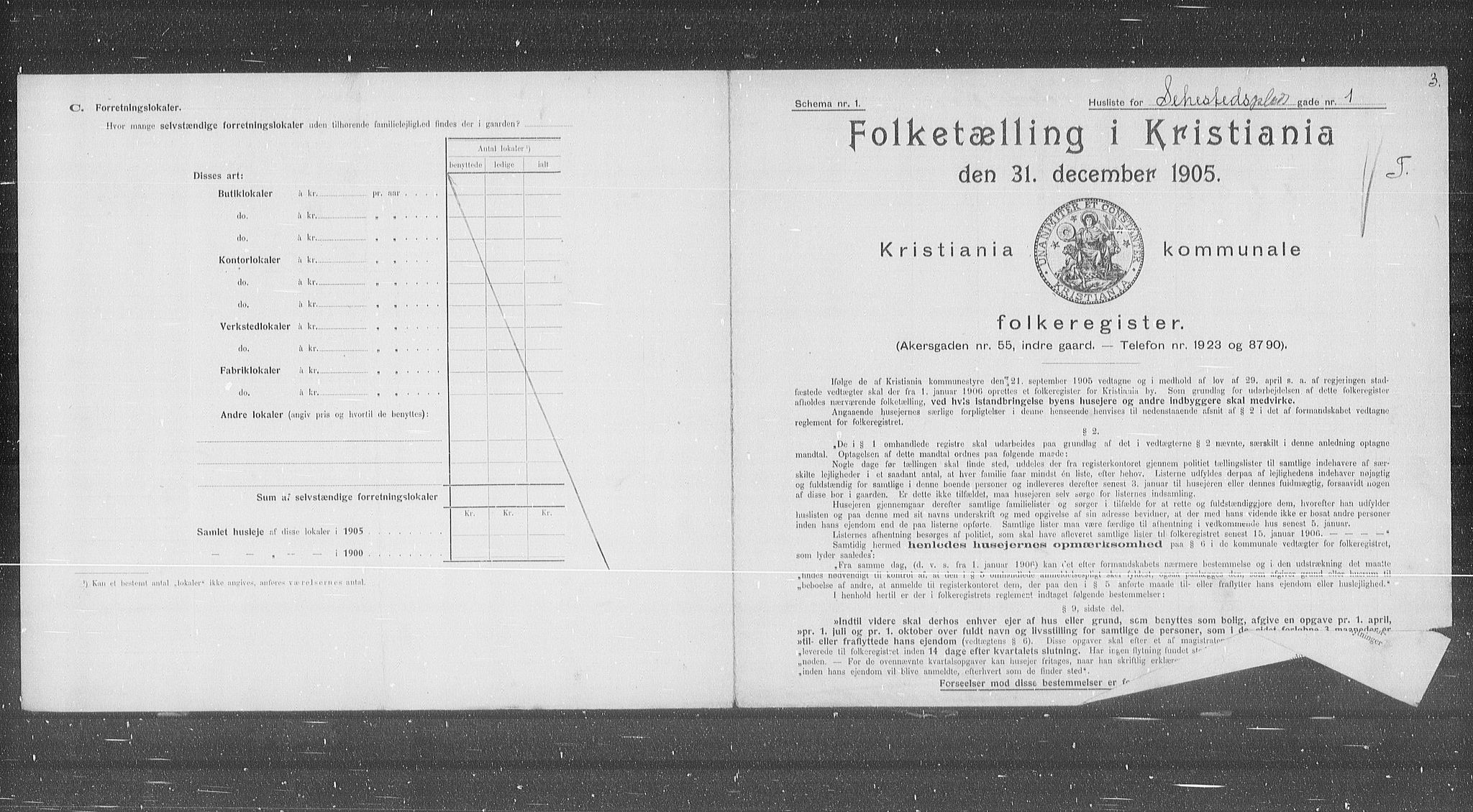 OBA, Municipal Census 1905 for Kristiania, 1905, p. 48697