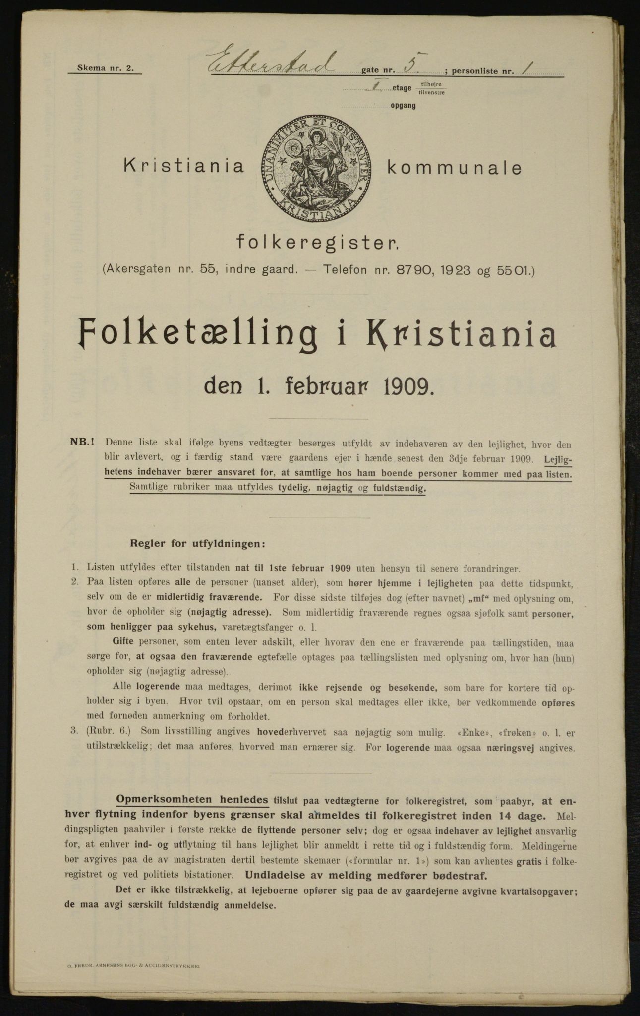 OBA, Municipal Census 1909 for Kristiania, 1909, p. 20193