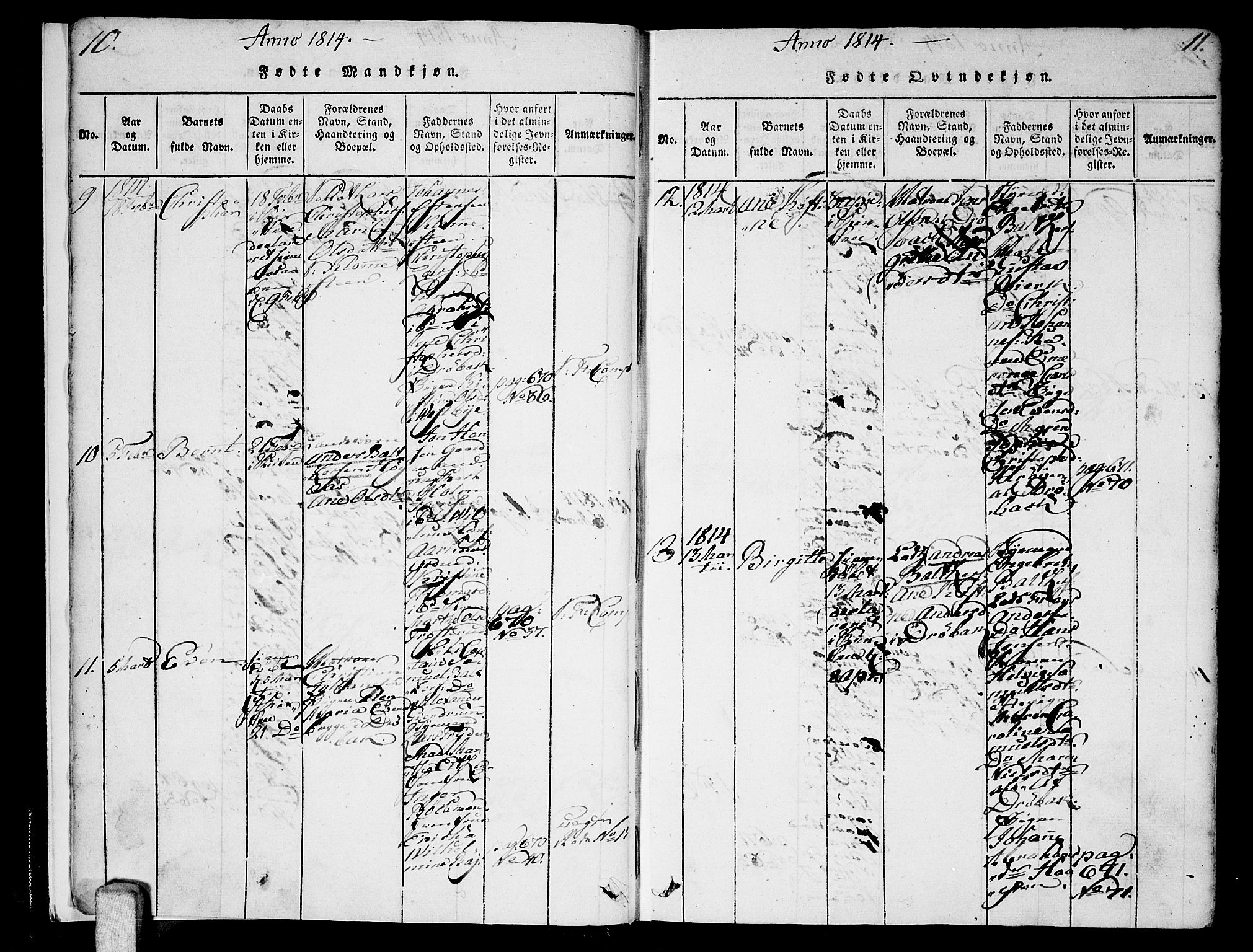 Ås prestekontor Kirkebøker, AV/SAO-A-10894/F/Fa/L0003: Parish register (official) no. I 3, 1814-1818, p. 10-11