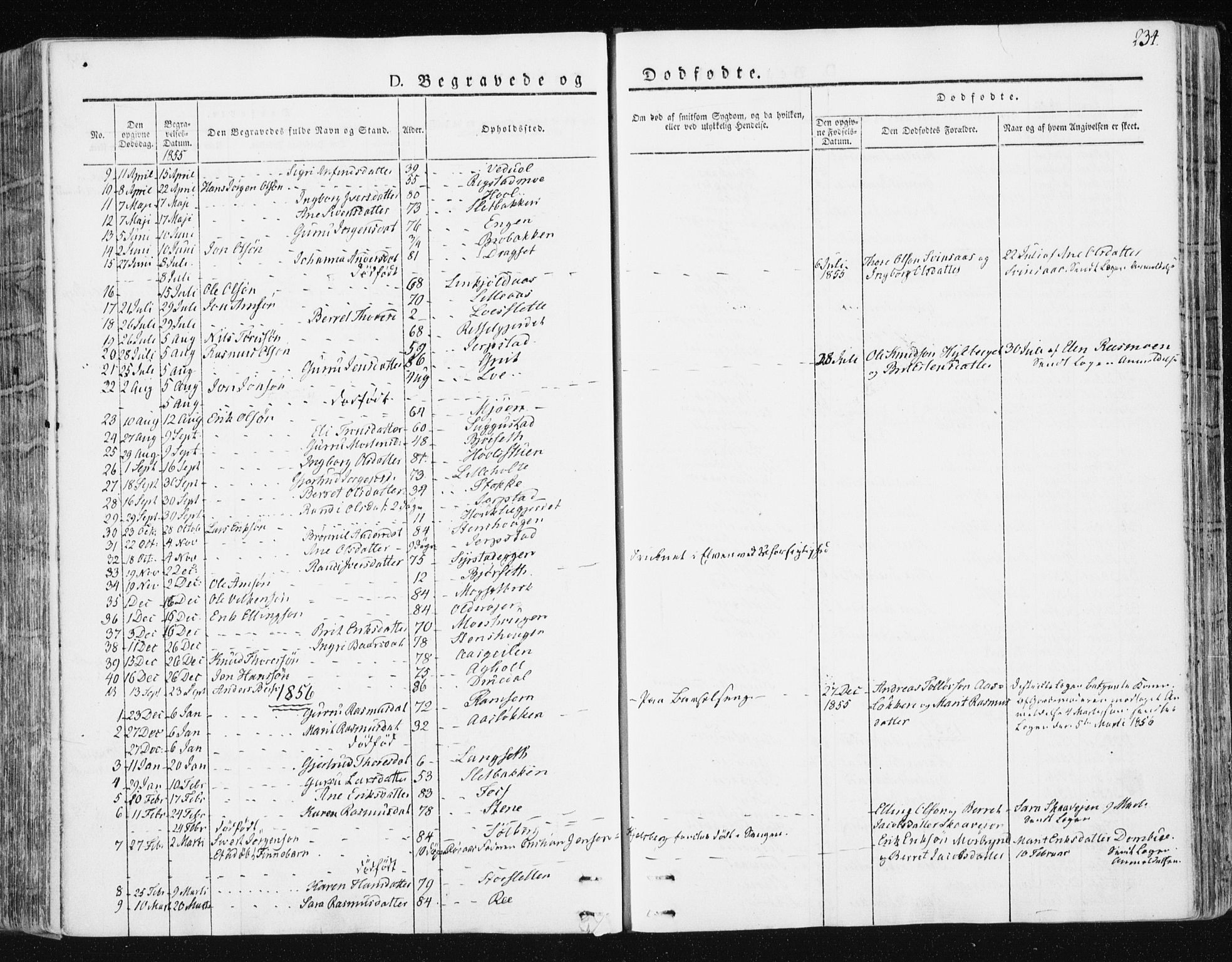 Ministerialprotokoller, klokkerbøker og fødselsregistre - Sør-Trøndelag, SAT/A-1456/672/L0855: Parish register (official) no. 672A07, 1829-1860, p. 234