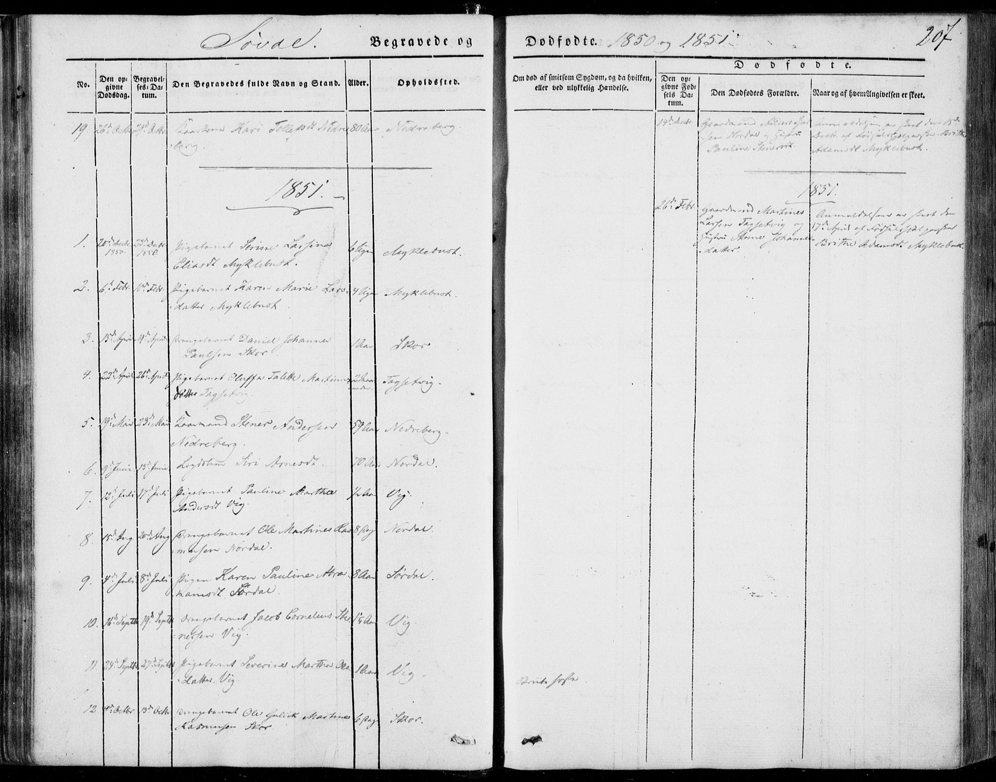 Ministerialprotokoller, klokkerbøker og fødselsregistre - Møre og Romsdal, AV/SAT-A-1454/502/L0023: Parish register (official) no. 502A01, 1844-1873, p. 207