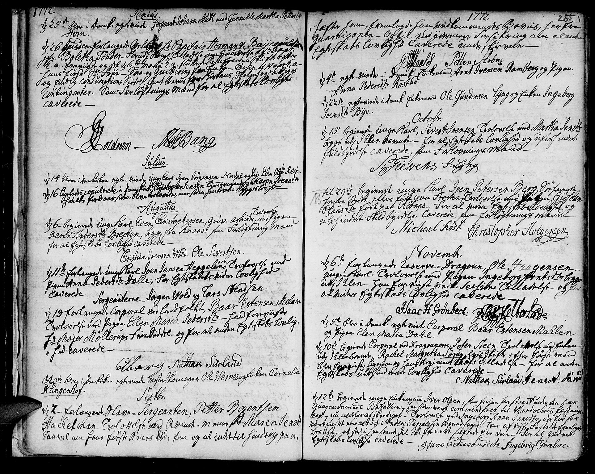 Ministerialprotokoller, klokkerbøker og fødselsregistre - Sør-Trøndelag, SAT/A-1456/601/L0038: Parish register (official) no. 601A06, 1766-1877, p. 285