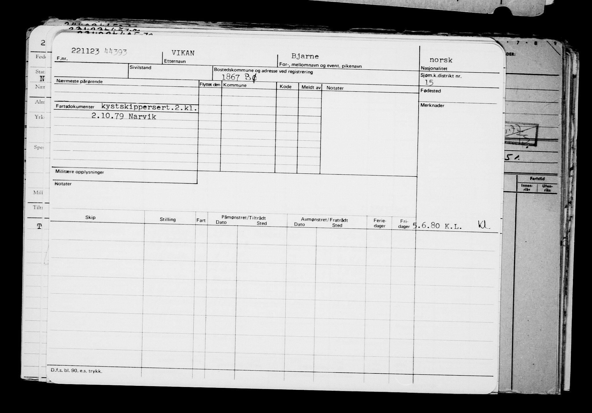 Direktoratet for sjømenn, AV/RA-S-3545/G/Gb/L0225: Hovedkort, 1923, p. 186