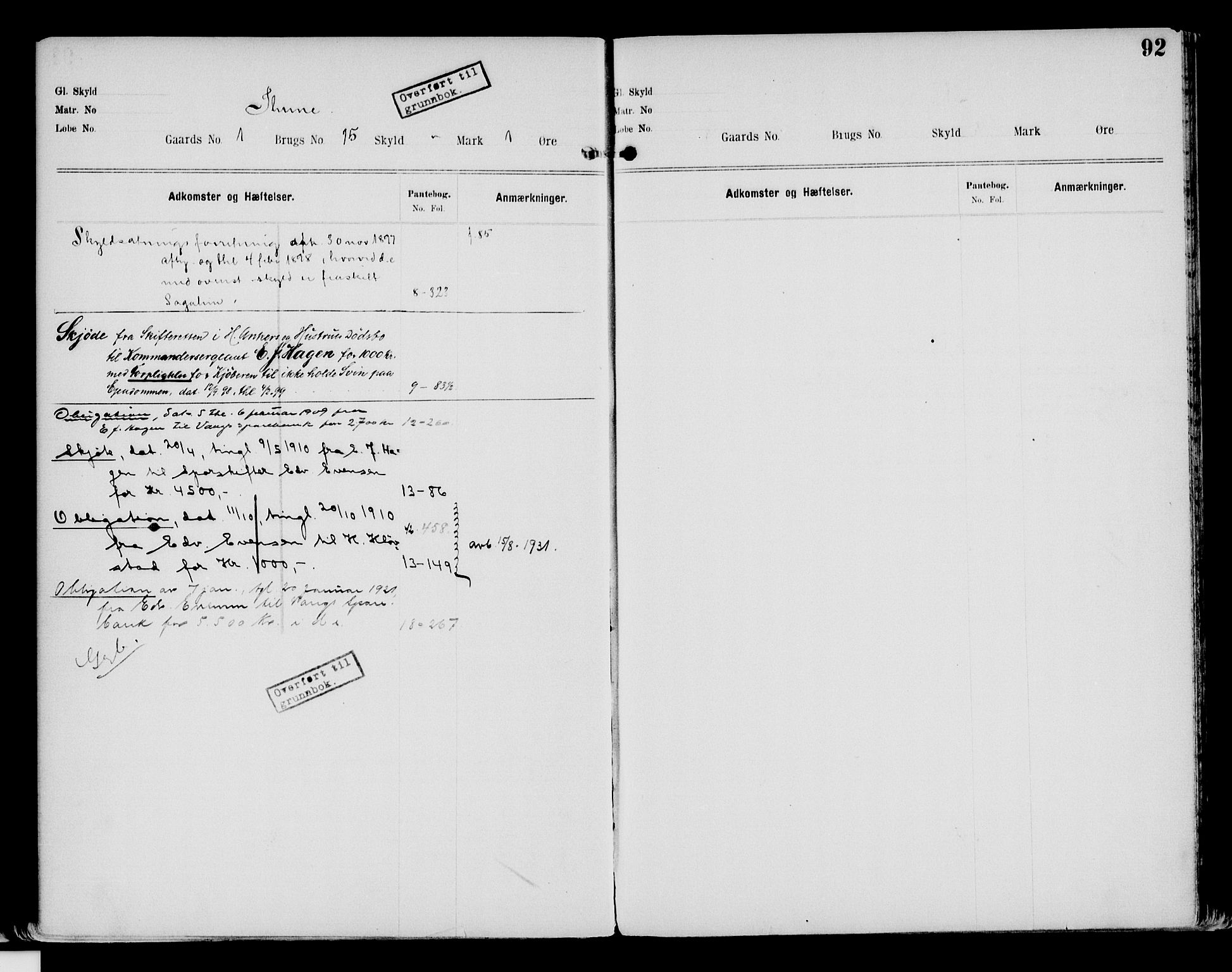 Nord-Hedmark sorenskriveri, SAH/TING-012/H/Ha/Had/Hade/L0002: Mortgage register no. 4.2, 1893-1940, p. 92