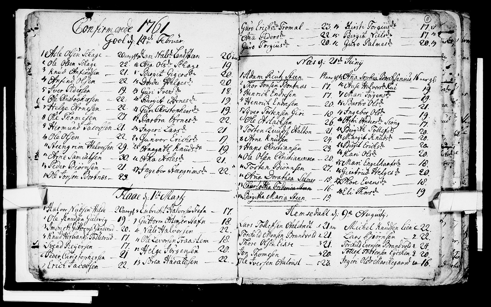 Nes kirkebøker, SAKO/A-236/F/Fa/L0003: Parish register (official) no. 3, 1760-1764, p. 11