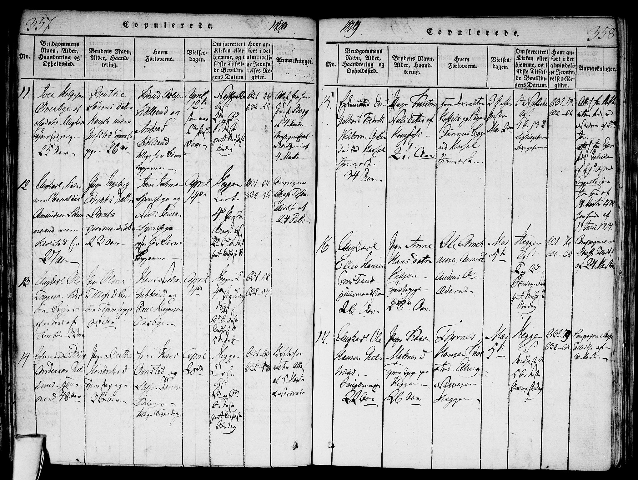 Modum kirkebøker, AV/SAKO-A-234/F/Fa/L0004: Parish register (official) no. 4, 1818-1824, p. 357-358