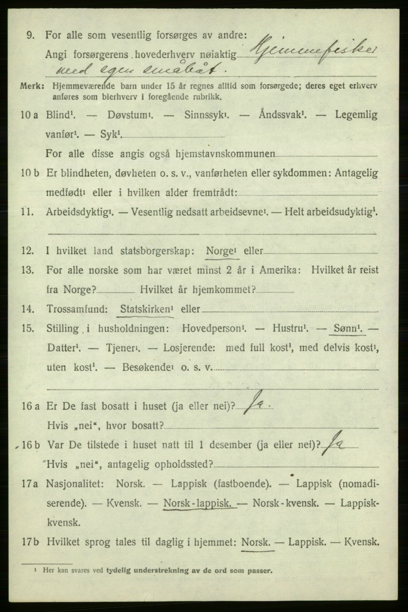 SATØ, 1920 census for Loppa, 1920, p. 1559