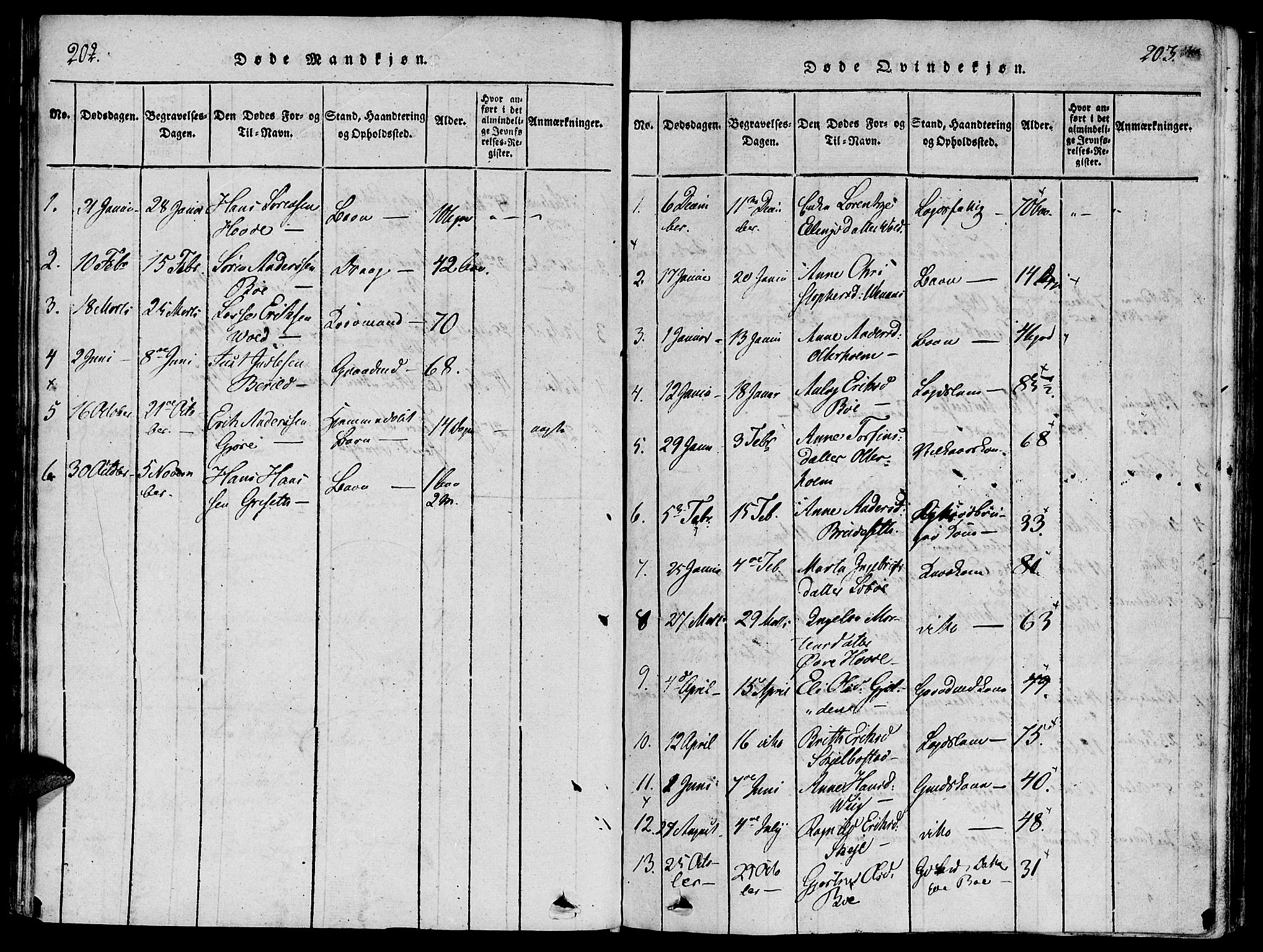 Ministerialprotokoller, klokkerbøker og fødselsregistre - Møre og Romsdal, AV/SAT-A-1454/543/L0561: Parish register (official) no. 543A01, 1818-1853, p. 202-203