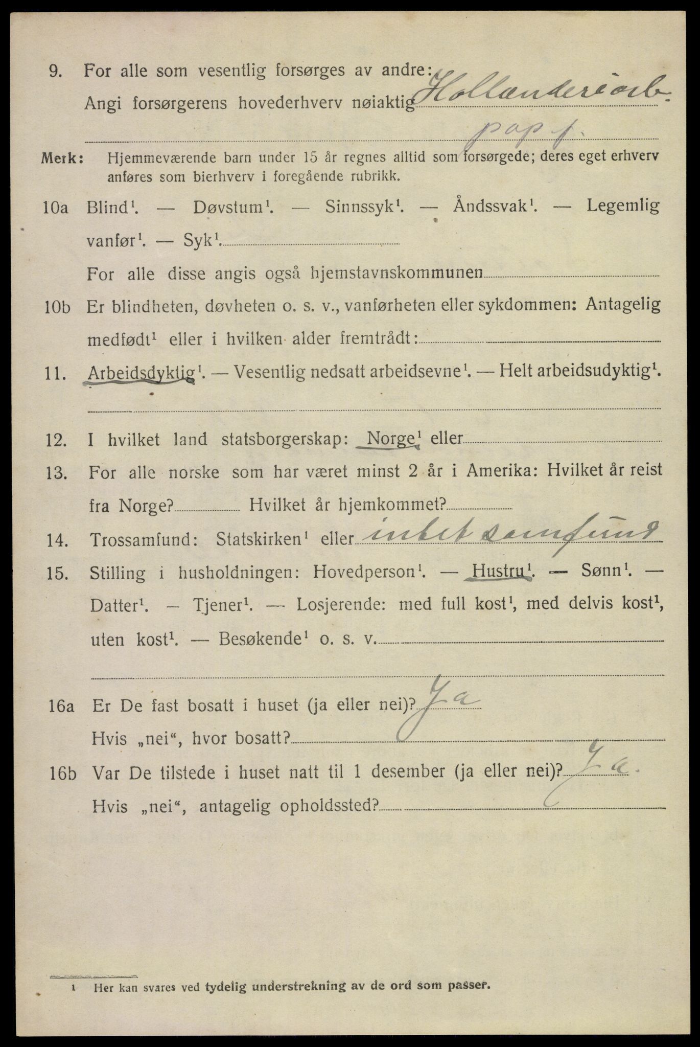 SAKO, 1920 census for Solum, 1920, p. 4217