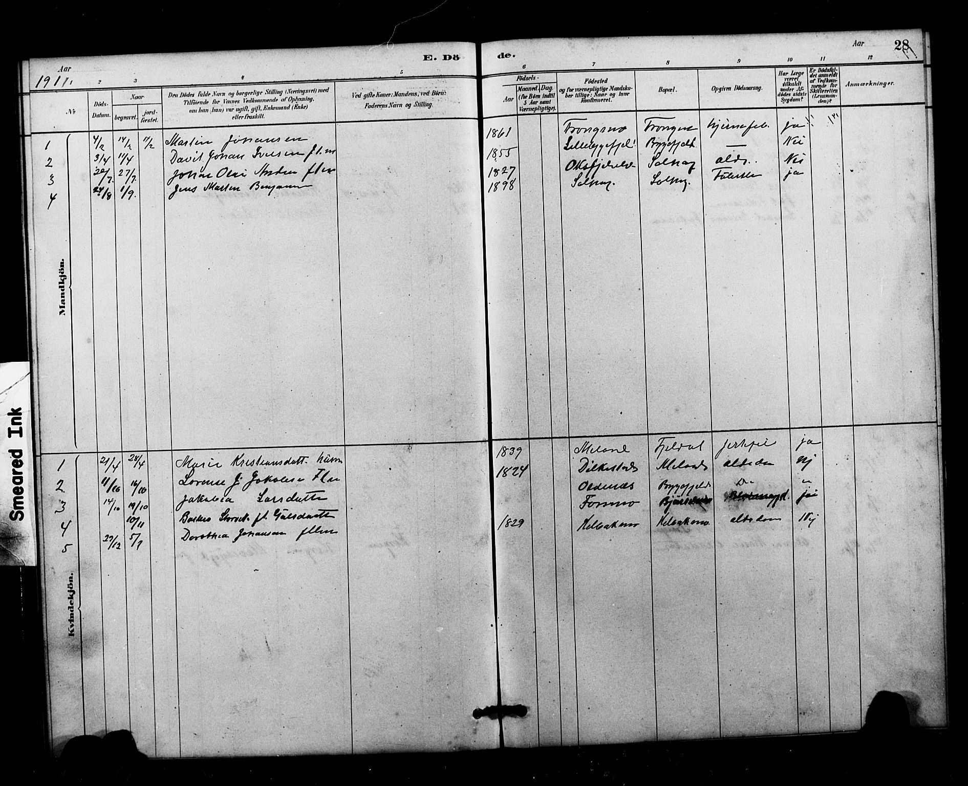 Ministerialprotokoller, klokkerbøker og fødselsregistre - Nordland, SAT/A-1459/826/L0382: Parish register (copy) no. 826C02, 1879-1914, p. 28