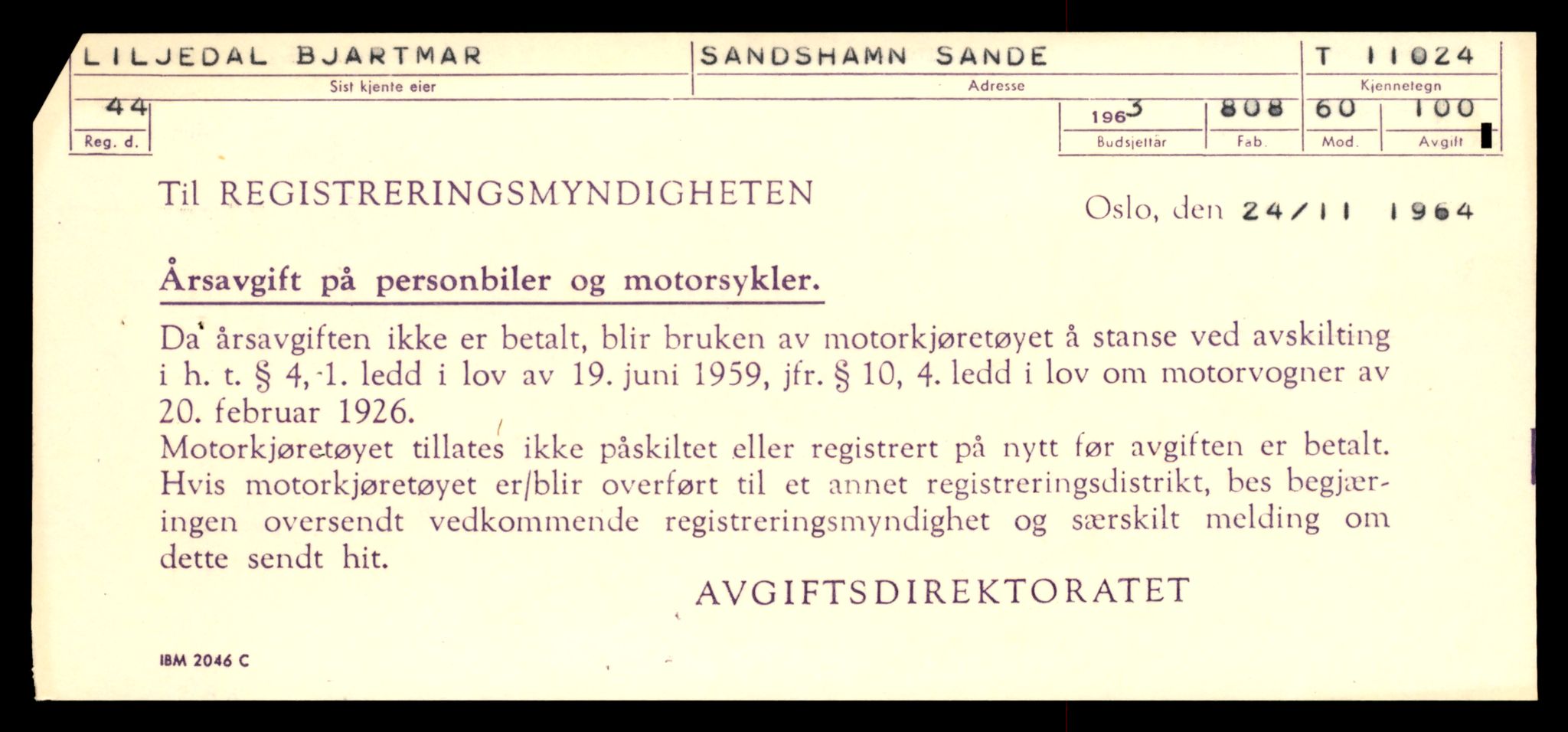 Møre og Romsdal vegkontor - Ålesund trafikkstasjon, AV/SAT-A-4099/F/Fe/L0025: Registreringskort for kjøretøy T 10931 - T 11045, 1927-1998, p. 2472