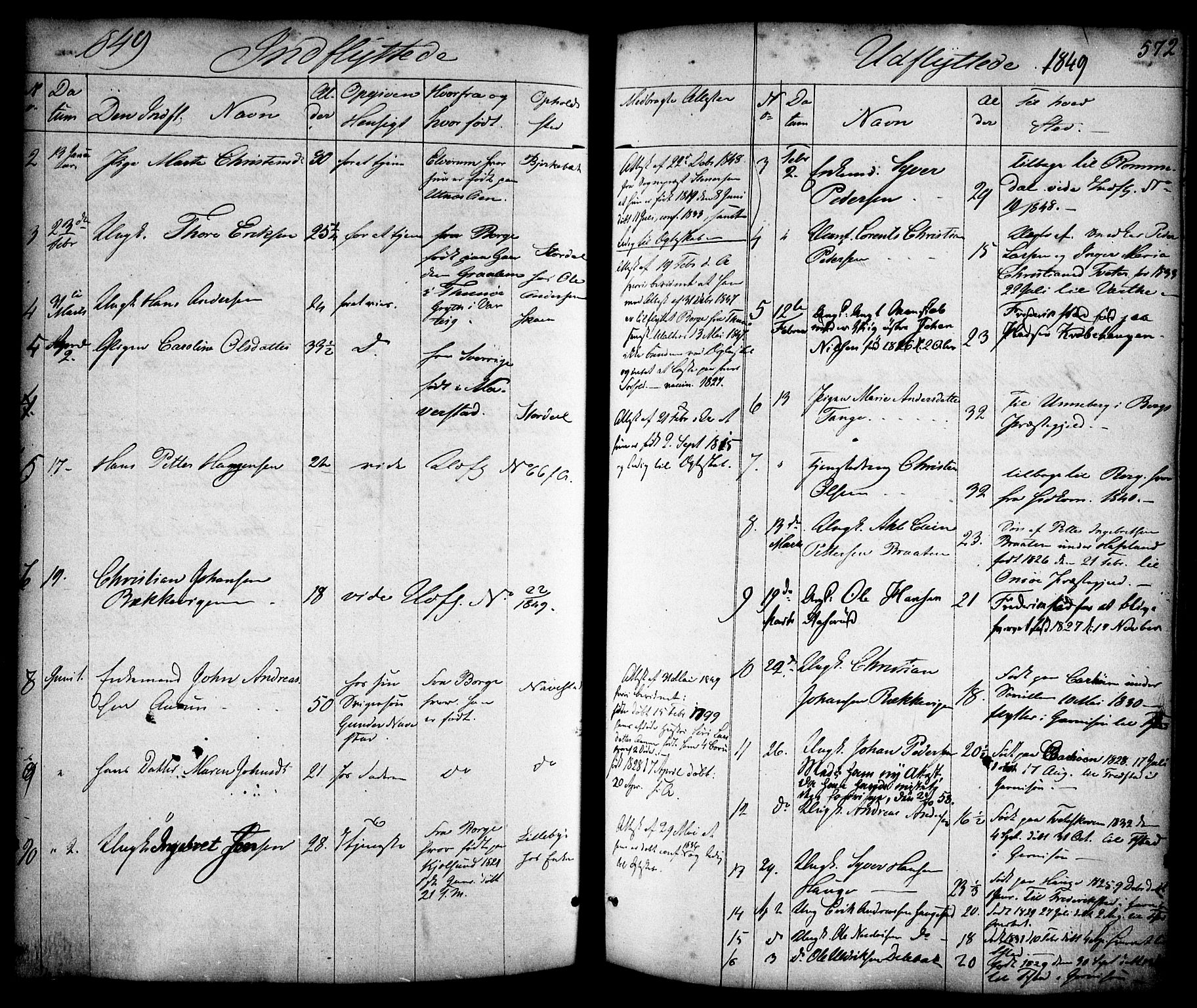 Skjeberg prestekontor Kirkebøker, AV/SAO-A-10923/F/Fa/L0006: Parish register (official) no. I 6, 1846-1858, p. 572