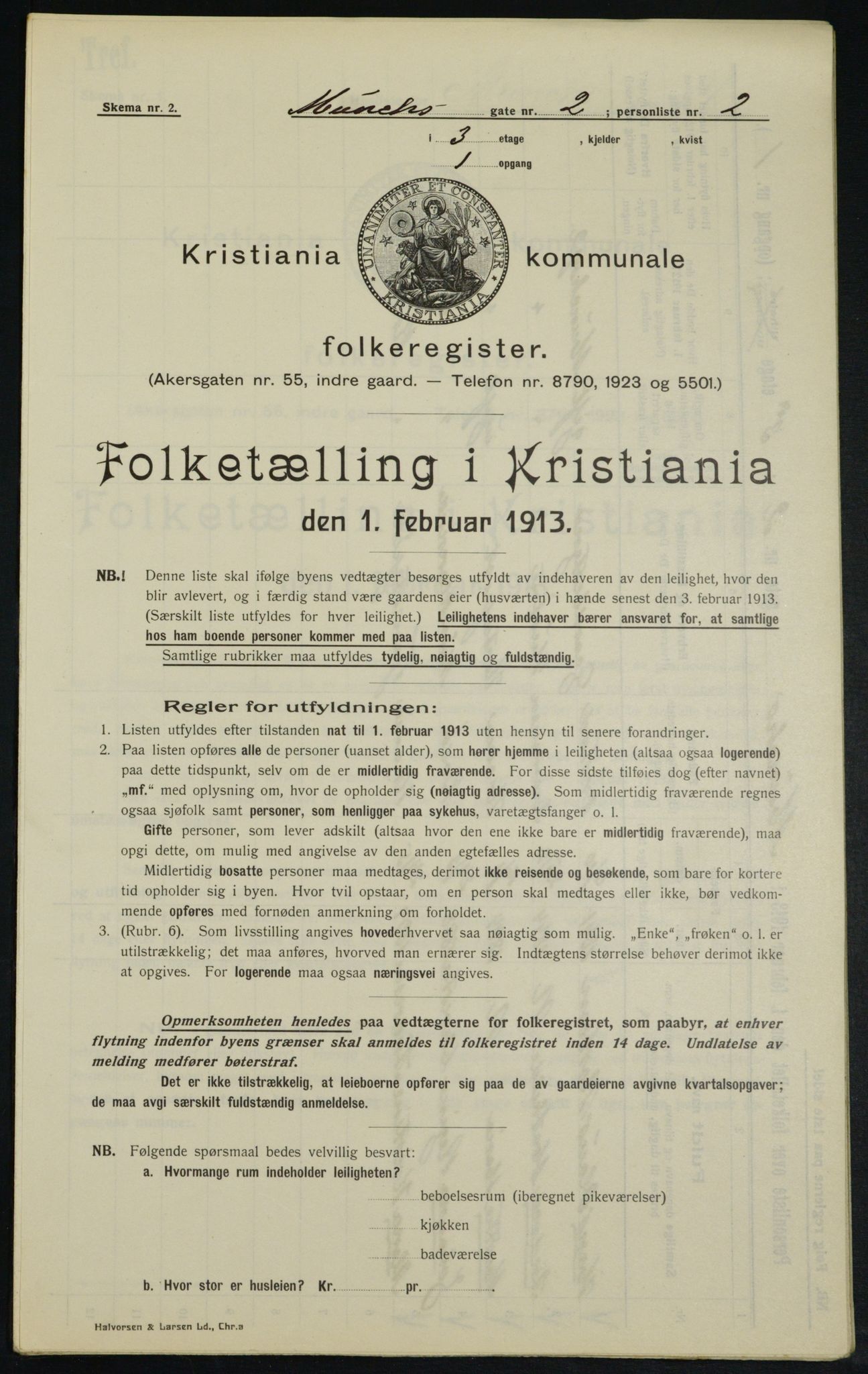 OBA, Municipal Census 1913 for Kristiania, 1913, p. 66558