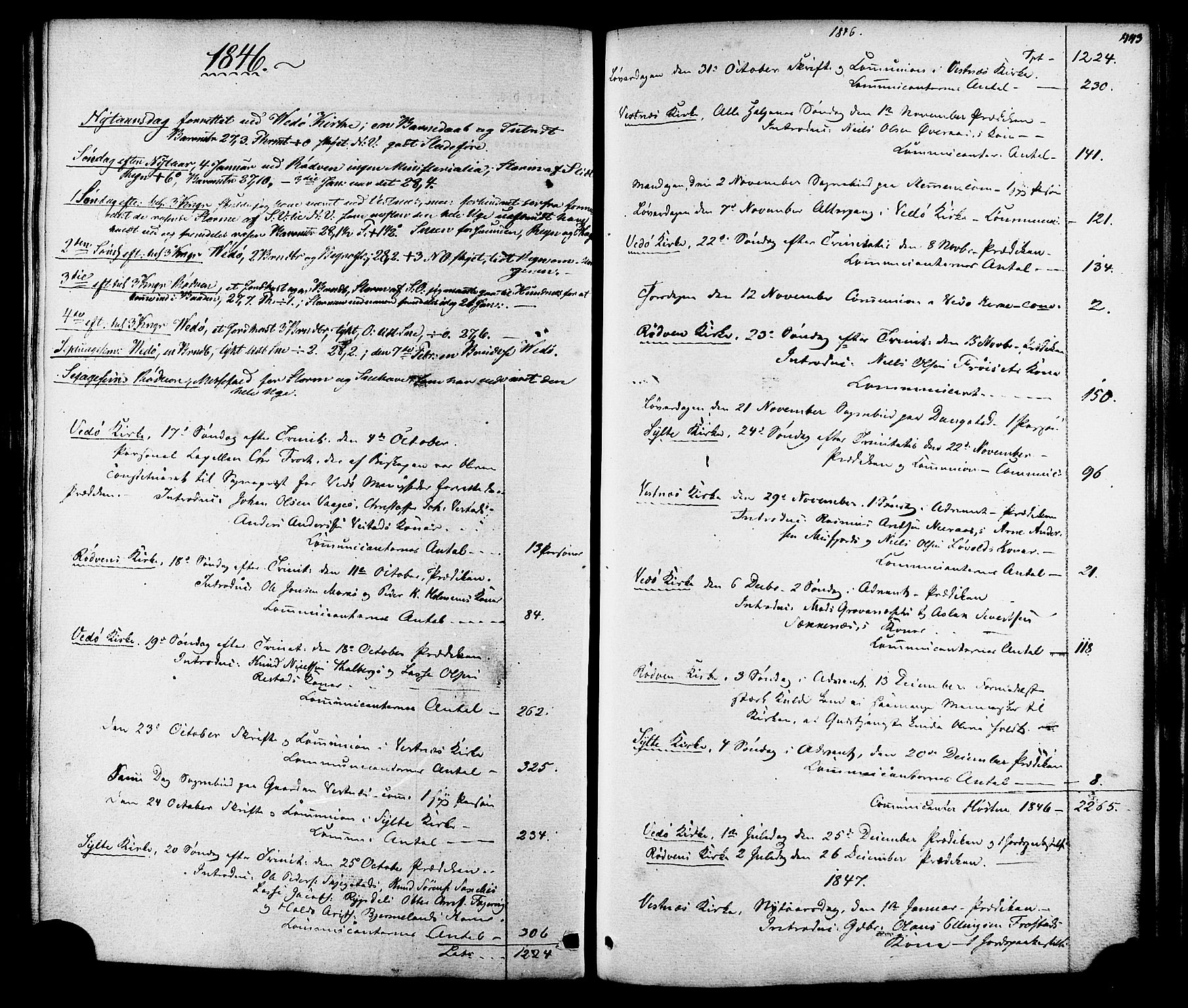 Ministerialprotokoller, klokkerbøker og fødselsregistre - Møre og Romsdal, SAT/A-1454/547/L0603: Parish register (official) no. 547A05, 1846-1877, p. 443