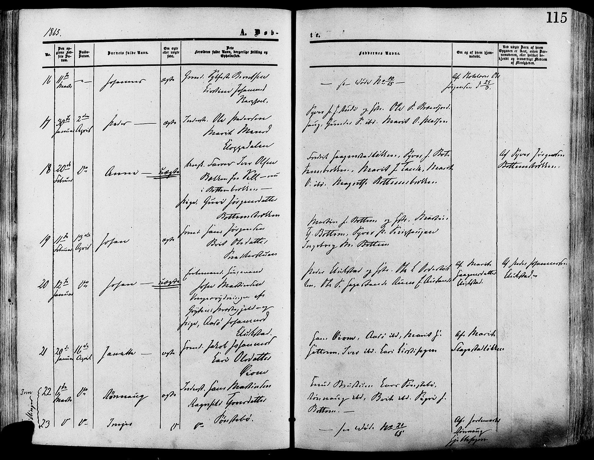 Lesja prestekontor, AV/SAH-PREST-068/H/Ha/Haa/L0008: Parish register (official) no. 8, 1854-1880, p. 115