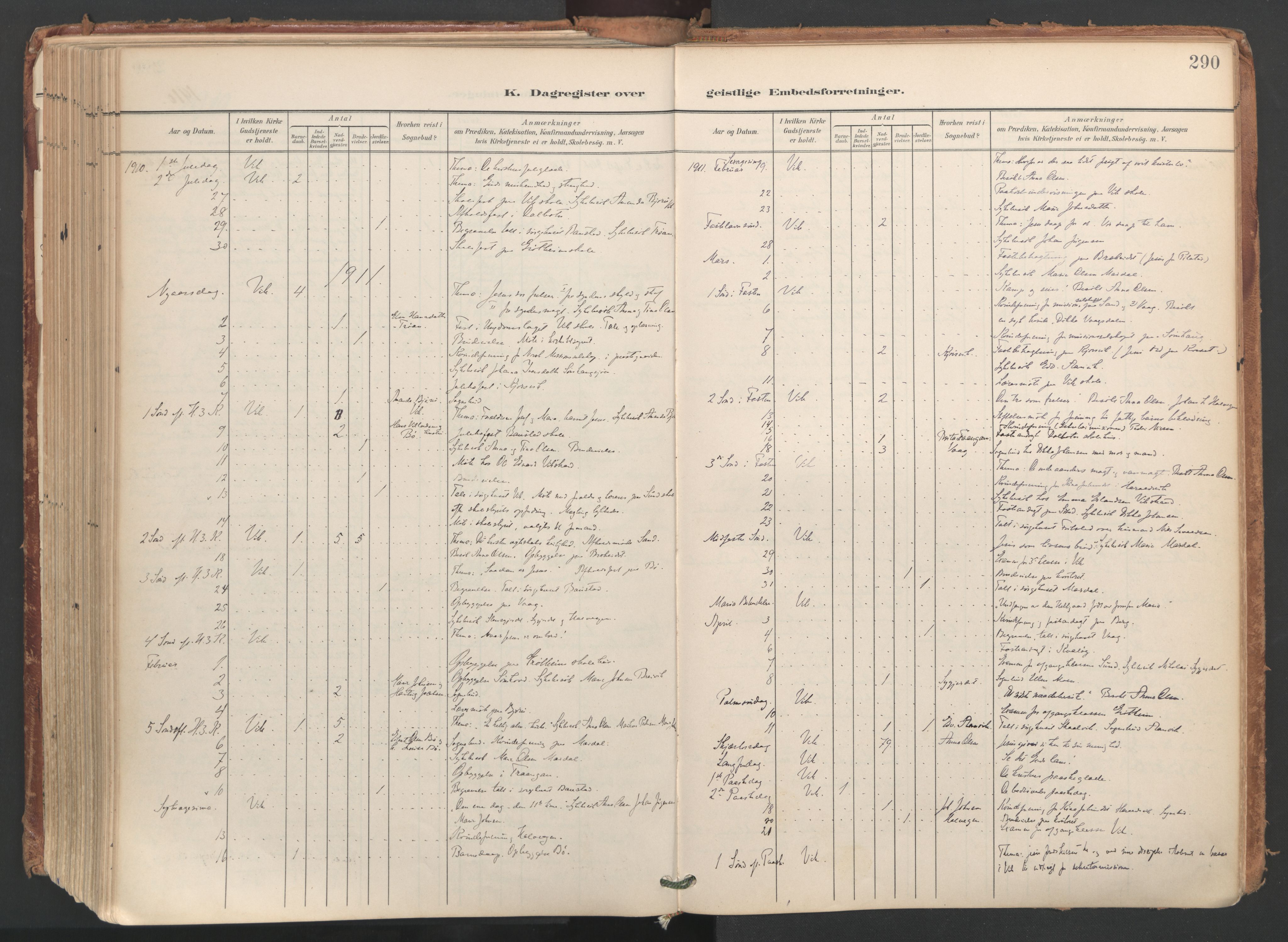 Ministerialprotokoller, klokkerbøker og fødselsregistre - Nordland, SAT/A-1459/812/L0180: Parish register (official) no. 812A09, 1901-1915, p. 290