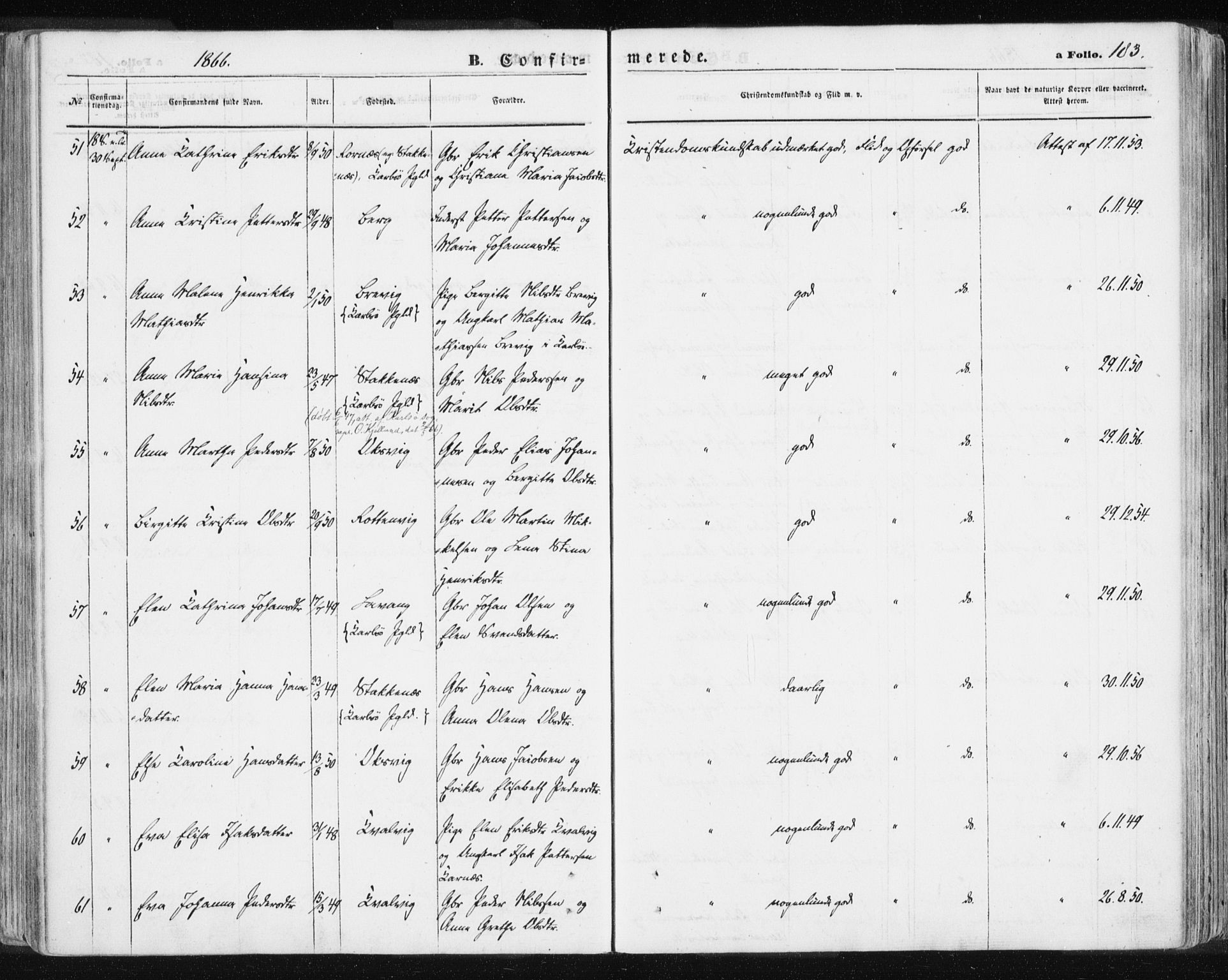 Lyngen sokneprestembete, AV/SATØ-S-1289/H/He/Hea/L0005kirke: Parish register (official) no. 5, 1859-1869, p. 183