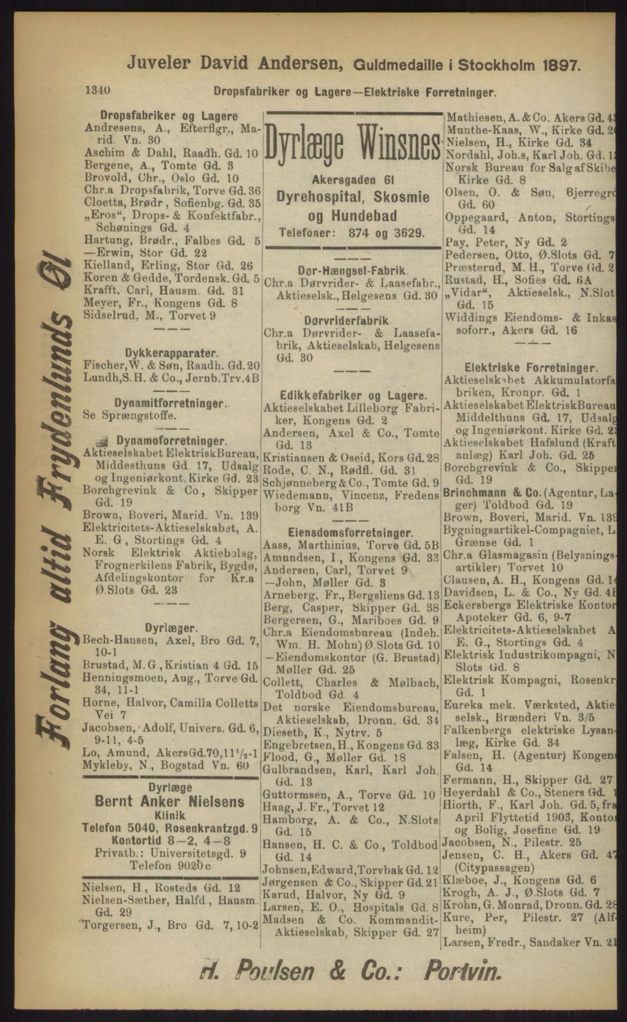 Kristiania/Oslo adressebok, PUBL/-, 1903, p. 1340