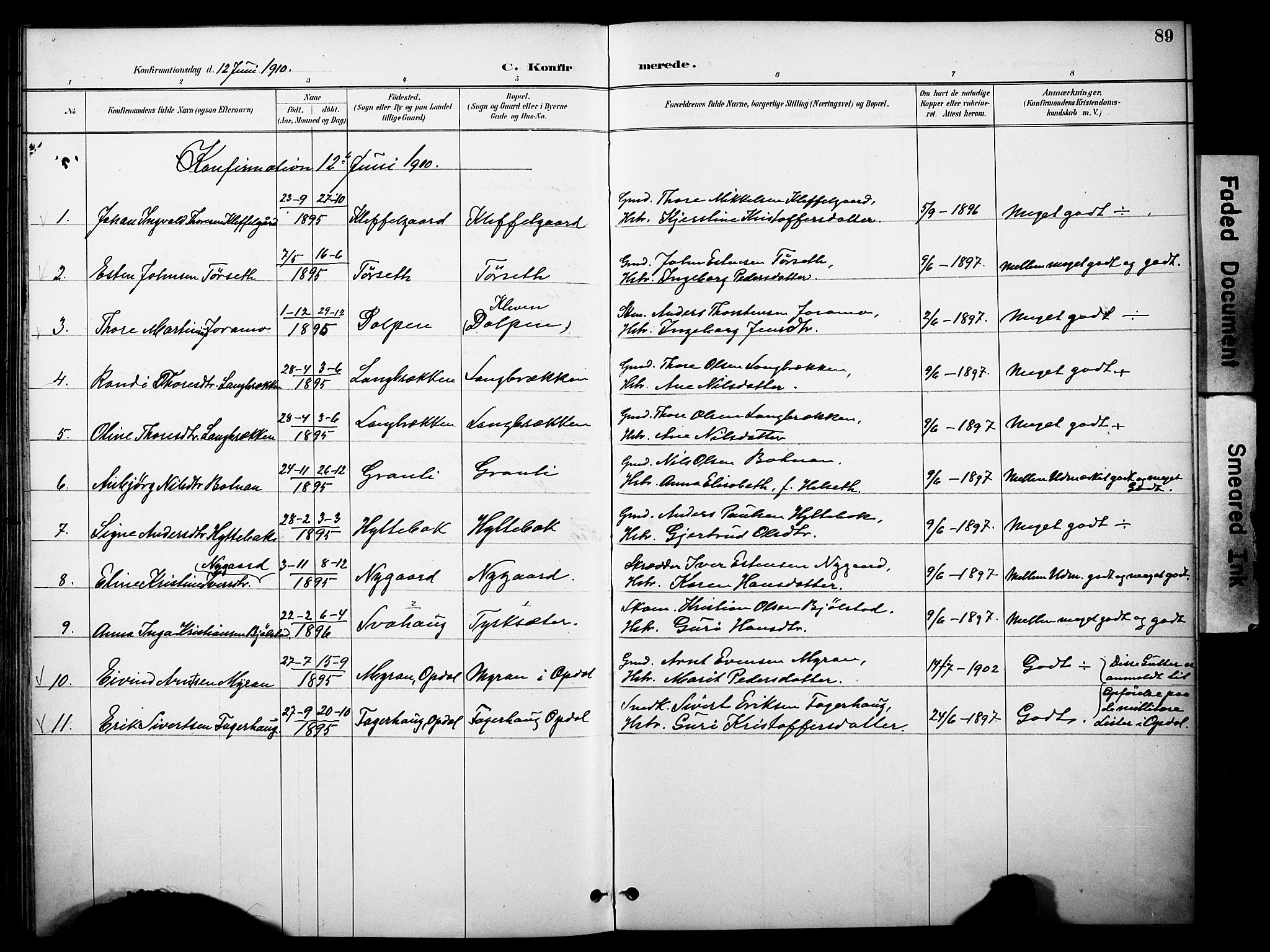 Kvikne prestekontor, AV/SAH-PREST-064/H/Ha/Haa/L0007: Parish register (official) no. 7, 1887-1911, p. 89