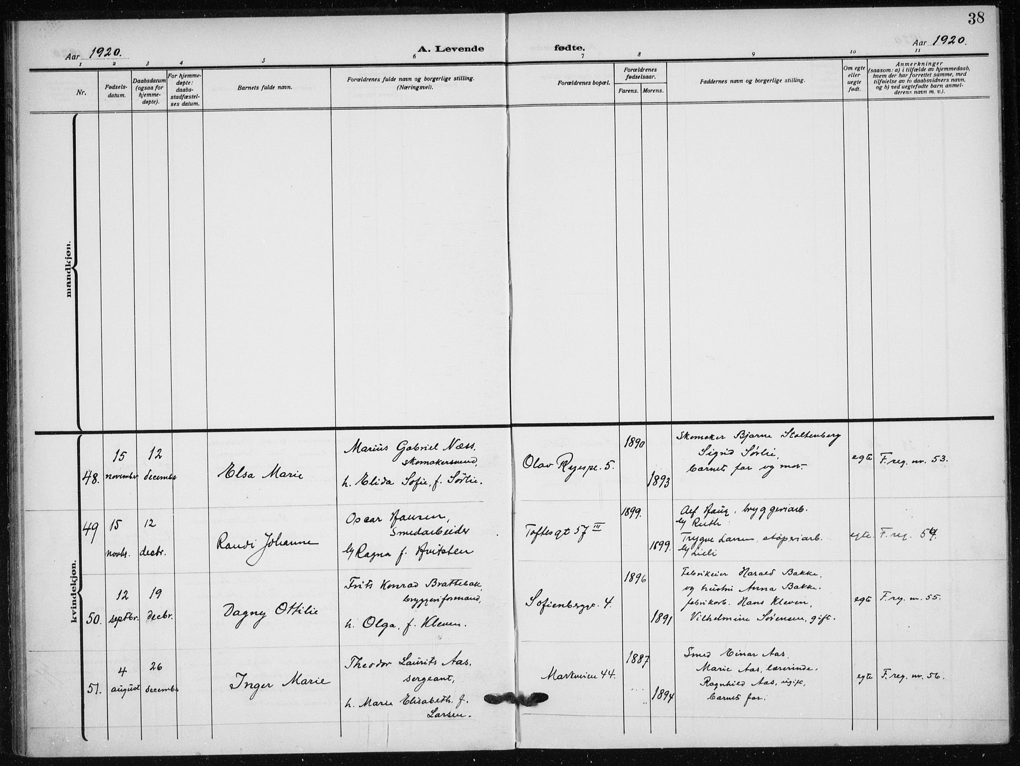 Hauge prestekontor Kirkebøker, AV/SAO-A-10849/F/Fa/L0001: Parish register (official) no. 1, 1917-1938, p. 38