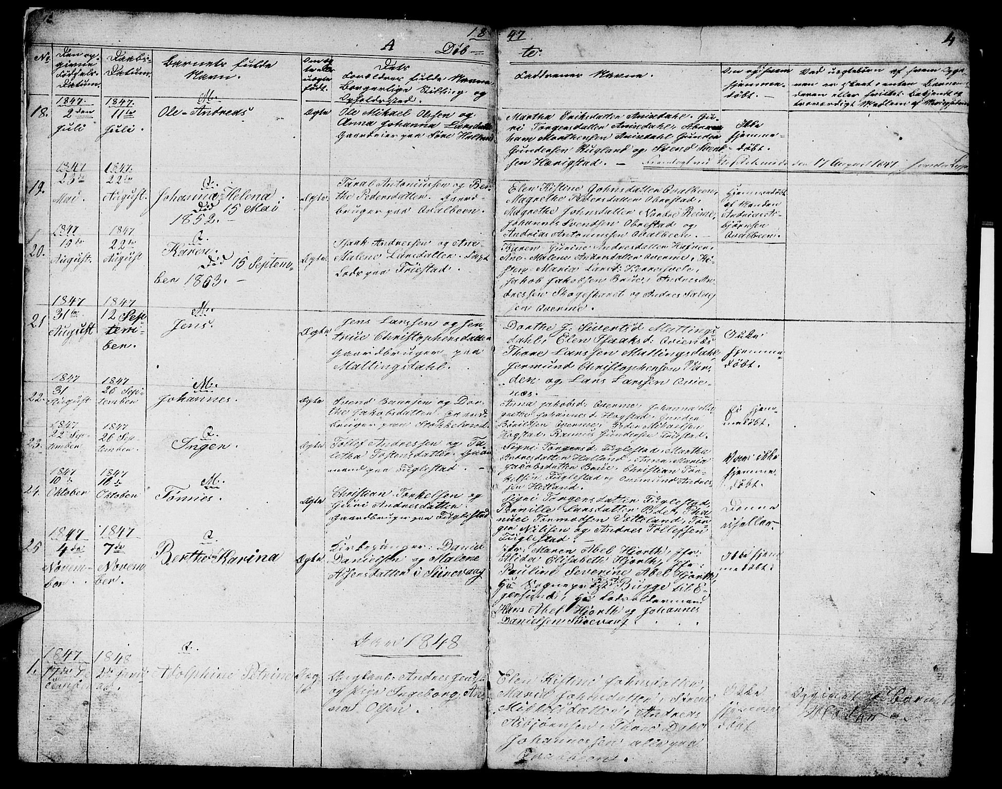 Eigersund sokneprestkontor, SAST/A-101807/S09/L0003: Parish register (copy) no. B 3, 1846-1875, p. 4