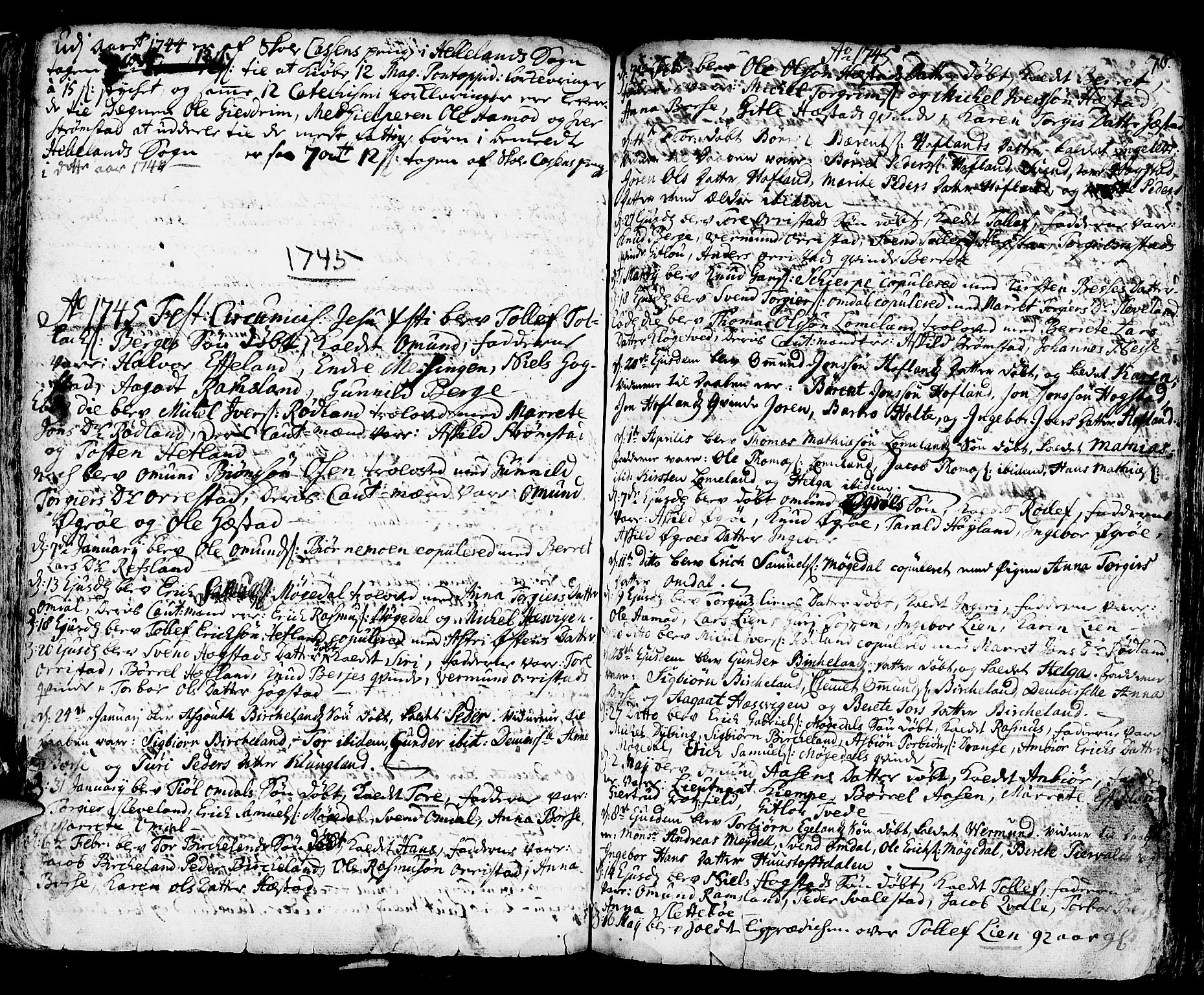 Helleland sokneprestkontor, AV/SAST-A-101810: Parish register (official) no. A 1 /1, 1713-1761, p. 76