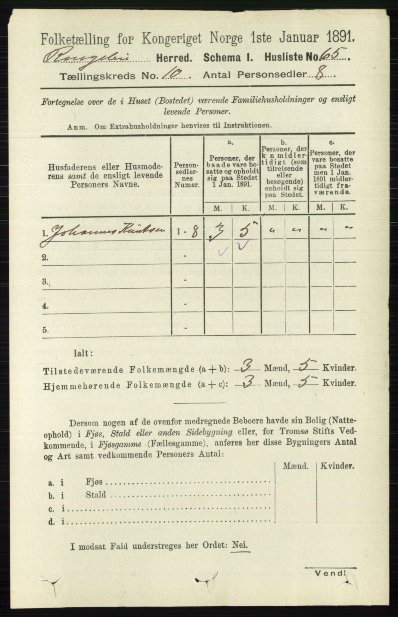 RA, 1891 census for 0520 Ringebu, 1891, p. 4799