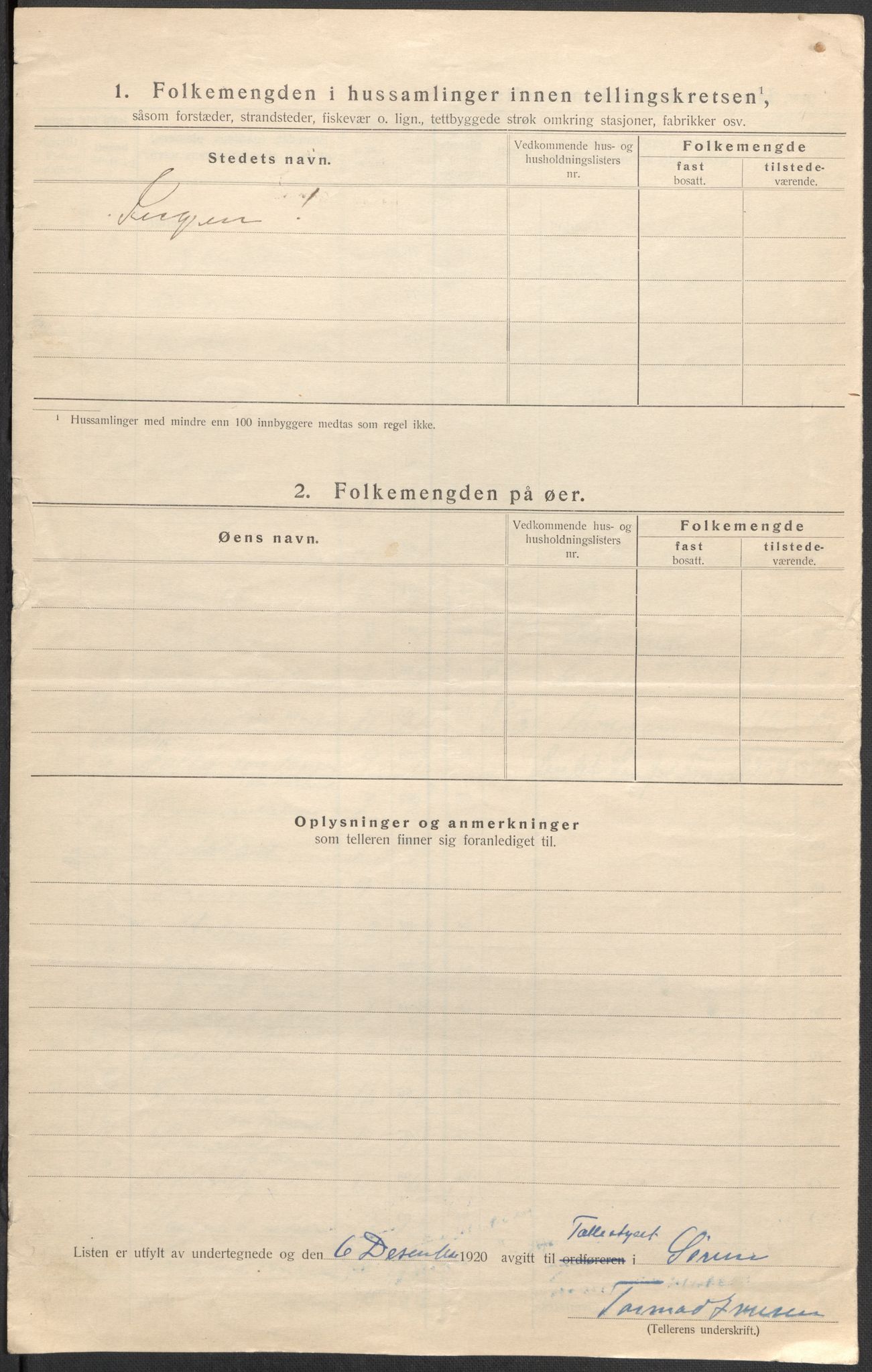 SAO, 1920 census for Sørum, 1920, p. 10